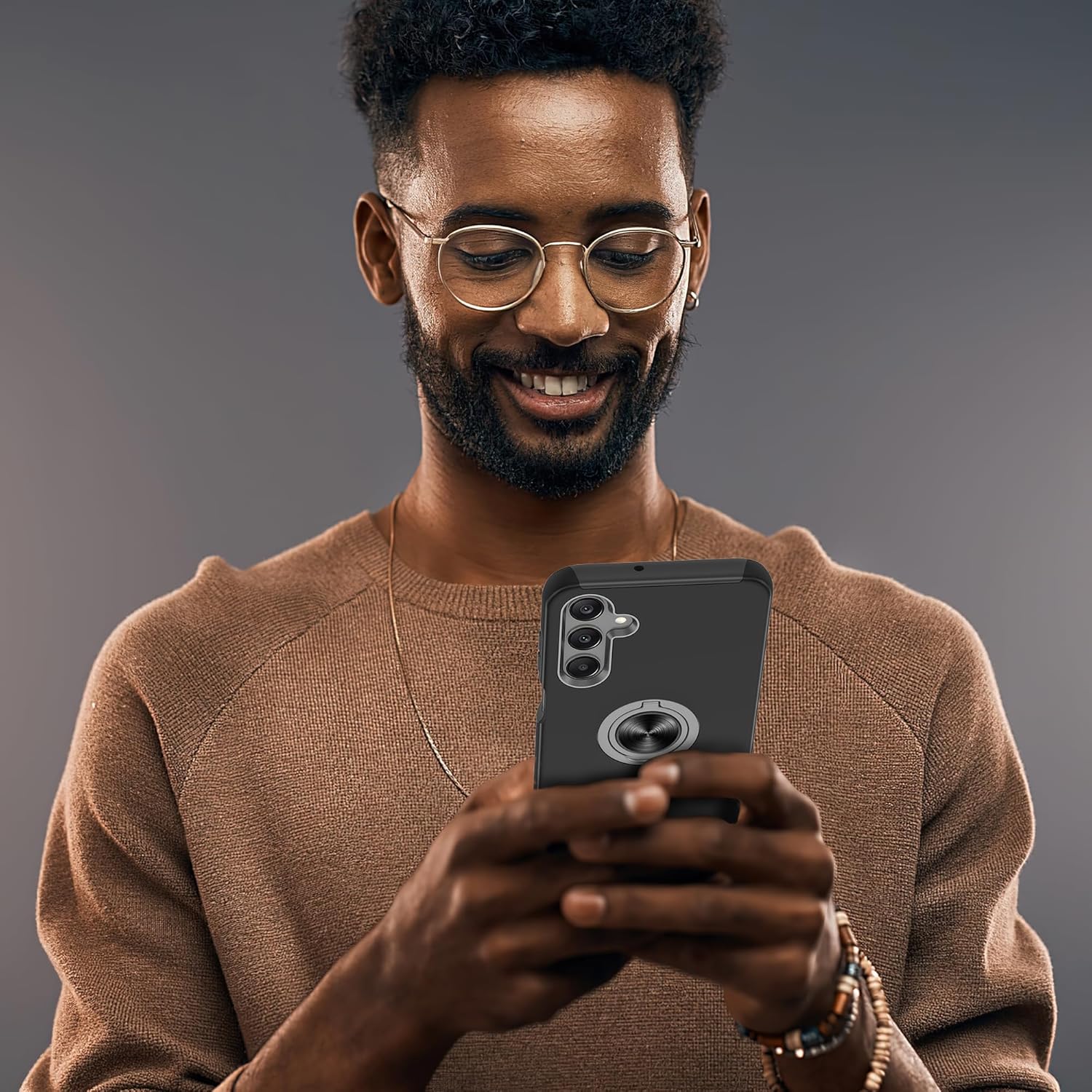 Gritup for Samsung Galaxy A25 5G Phone Case with Screen Protector×2Pcs, 360° Rotating Metal Kickstand | MIL-Grade Shockproof Protection (Military Standard),Black - Image 7