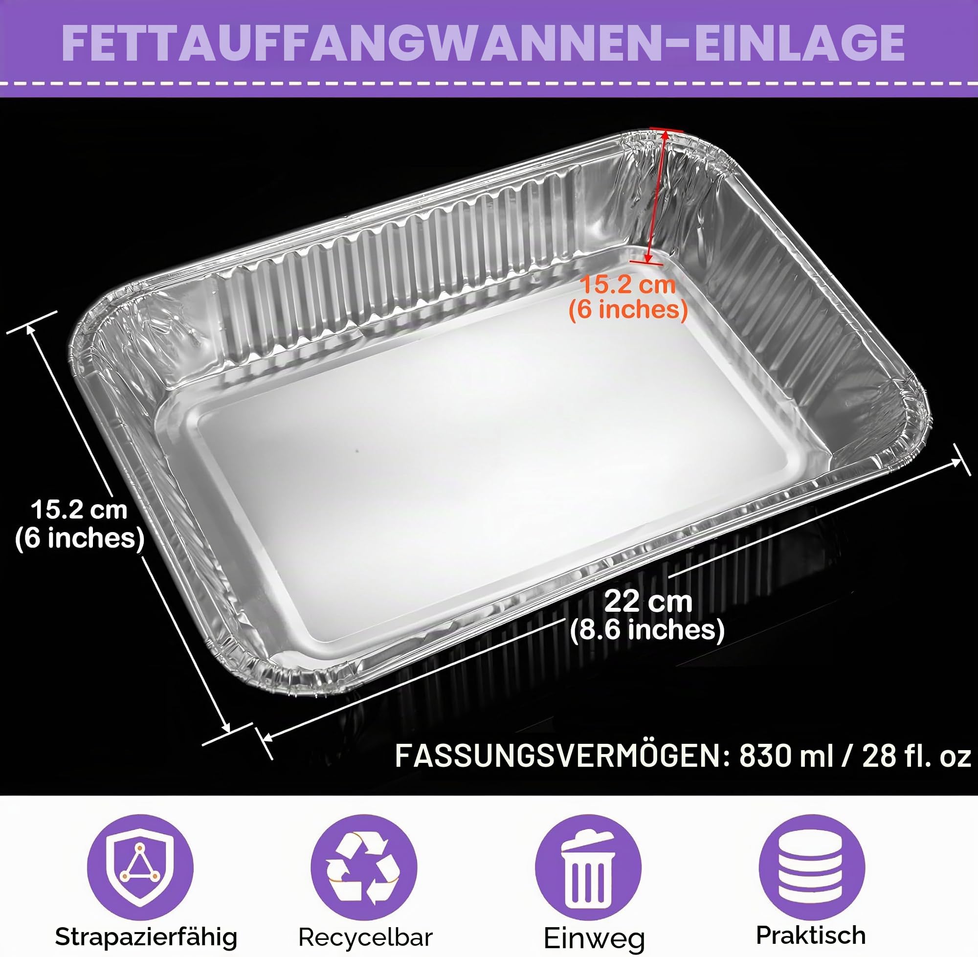 69803 Fettauffangschale mit Auffangbehälter für Weber Spirit 200 Frontbedienung, passend für Spirit E-210/E-215/E-220/S-210, inkl. 10 Aluminium-Tropfschalen