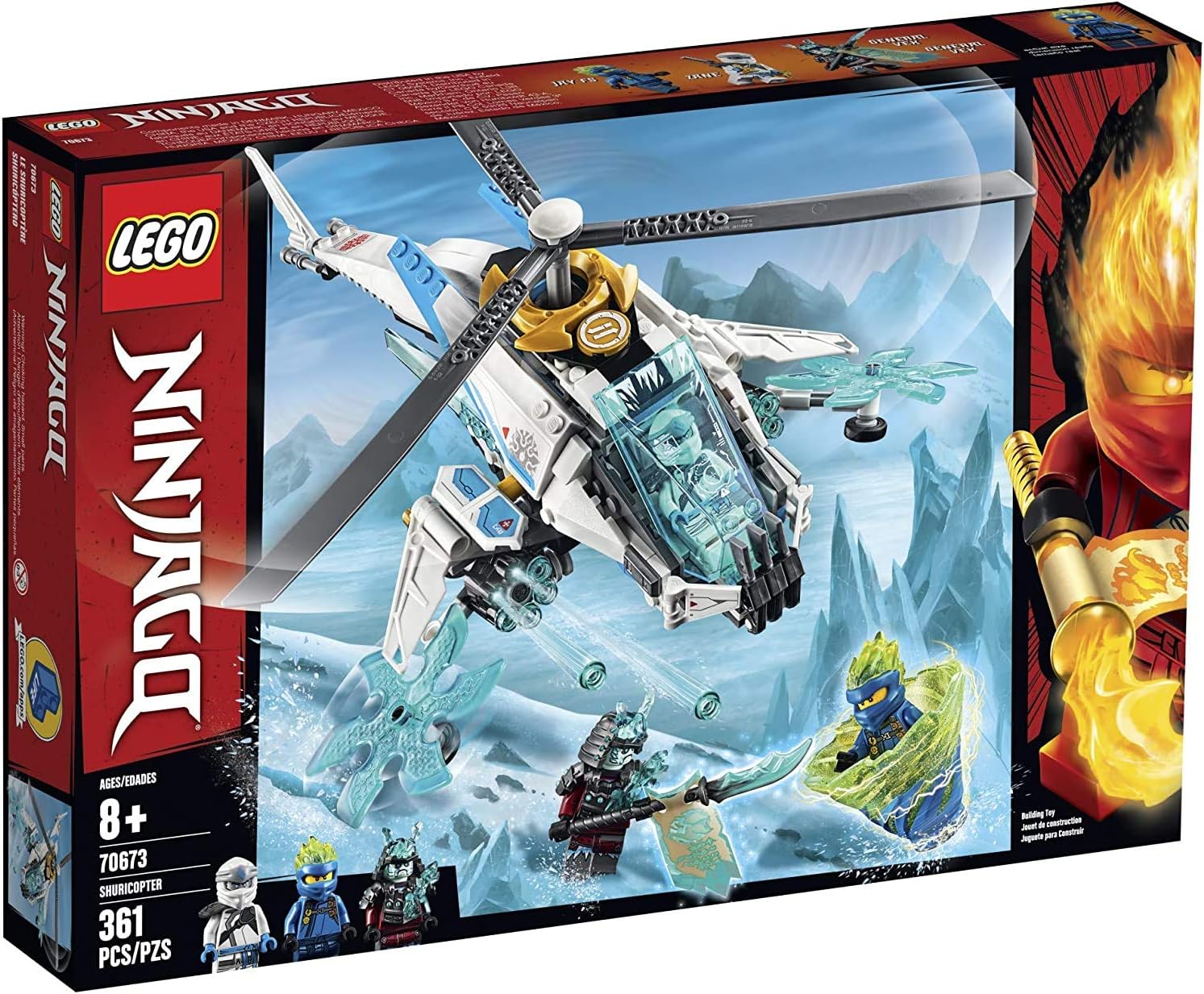 LEGO NINJAGO ShuriCopter 70673 Kids Toy Helicopter Building Set with Ninja Minifigures and Toy Ninja Weapons (361 Pieces)