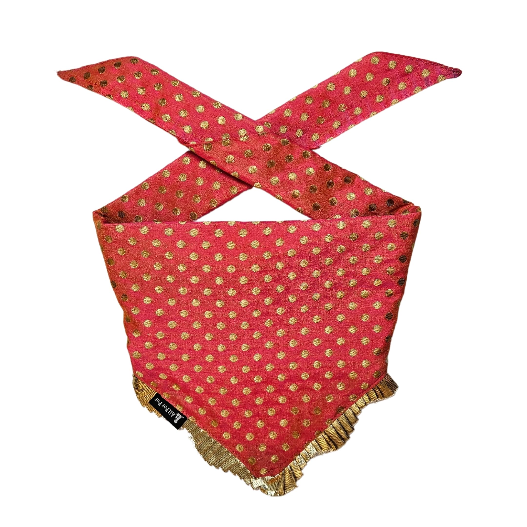 All For Fur Dog Bandana | Knot & Tie | Adjustable Cotton Bandana/Scarf | Luxury Dog Accessories | Bandana/Scarf for Large (L) to X-Large (XL) Dogs | Festive Orange Brocade (B0CWZ4C5WQ) Amazon Price History, Amazon Price Tracker
