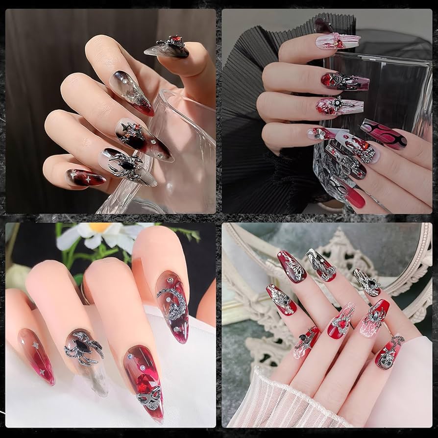 Amazon.co.jp: Chisafly ネイルパーツ パンク クロス 十字架 蛇 スカル