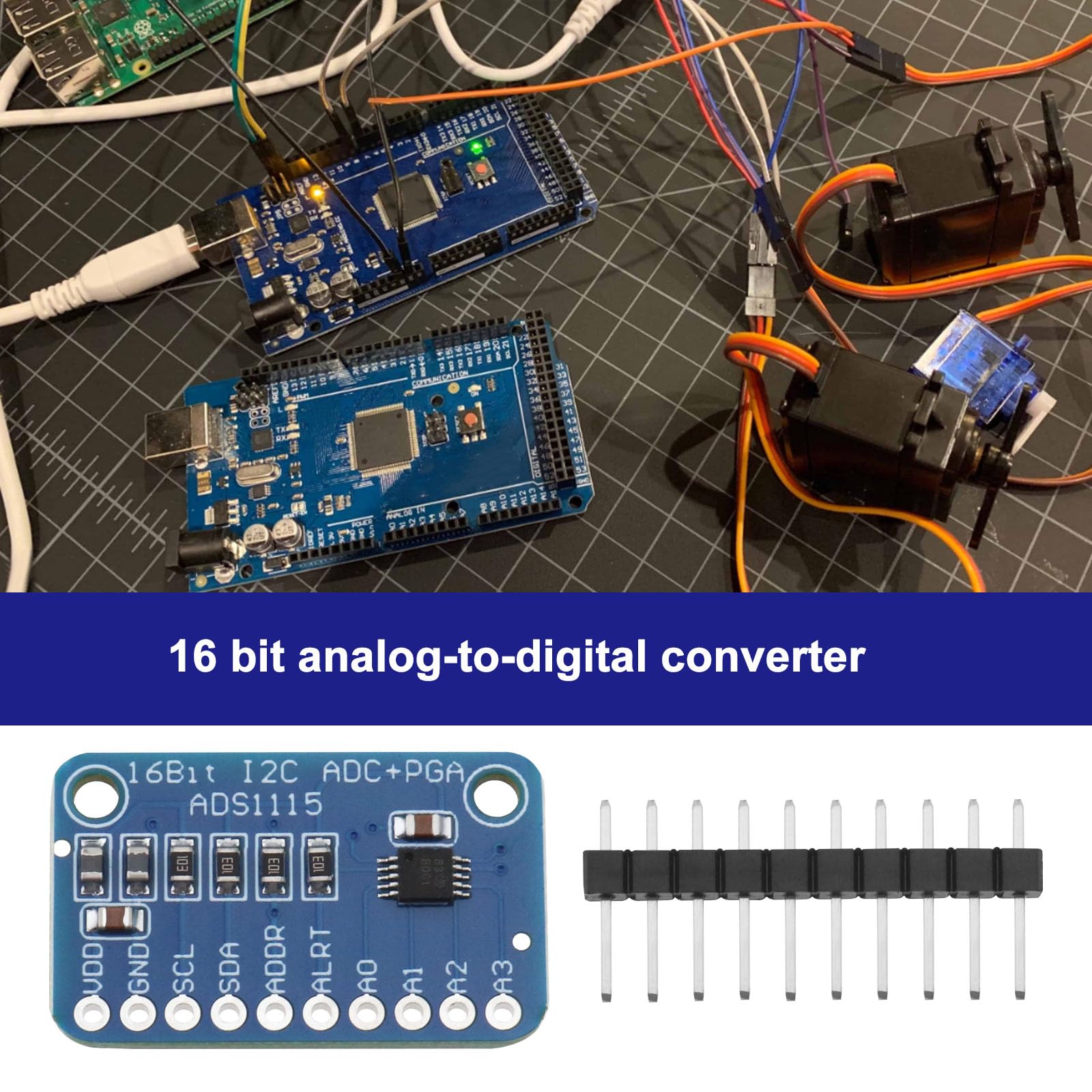 1 Pezzo ADS1115 ADC 16 Bit 4 Canali Modulo ADC Scheda Di Sviluppo Convertitore Analogico-digitale Compatibile Con Raspberry Pi La Scheda Di Sviluppo Convertitore ADC