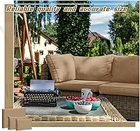 Vista 5 de Patelai 11 piezas de fundas impermeables para cojines de patio para muebles seccional al aire libre de mimbre y ratán, fundas para cojines de sofá