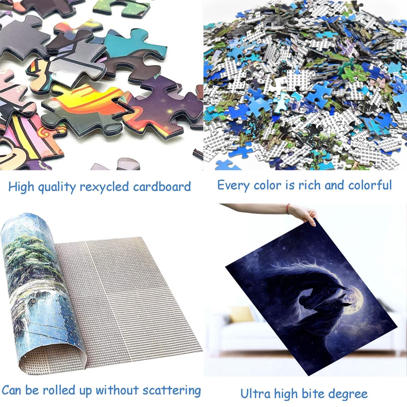 Puzzle 3000 elementów koń dorosły księżyc 122 x 81 cm Unikalne rzemiosło klasyczne 3D drewniana układanka do rodzinnych gier aktywnych, układanka do samodzielnego wykonania nawet do dekoracji ścian