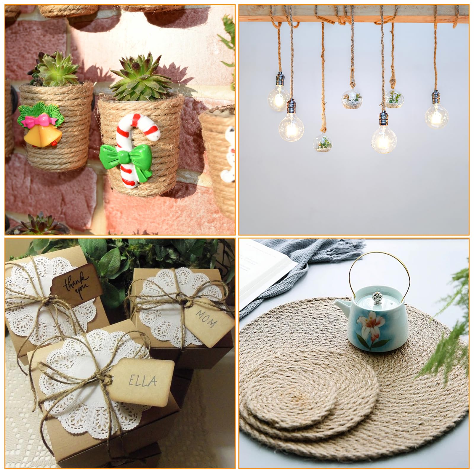 Corde en Sisal pour Arbre à Chat de 8mm x 100m, Corde en Chanvre Naturel pour Chat Scratch Pilier, DIY Décoration de Jardin et Maison, Réparation et Remplacement