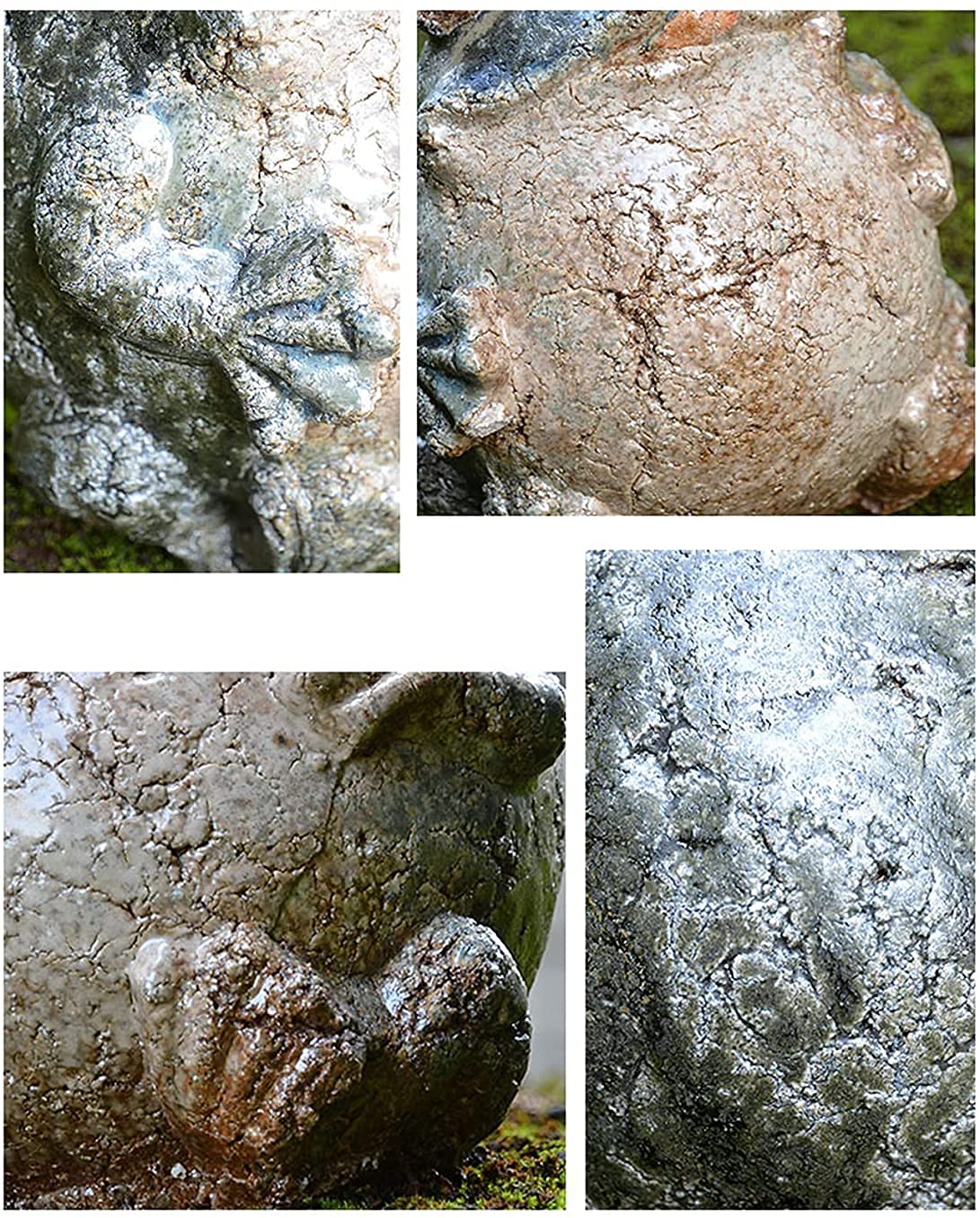 Ceramiczna żaba statuetka ozdoby balkon ogród dekoracja na zewnątrz figurki zwierząt, dł. 16,5 cm x szer. 17 cm x wys. 19 cm