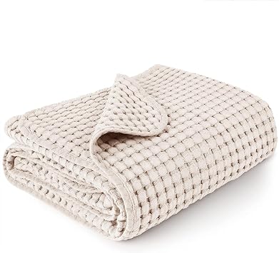 Konssy Waffle Baby Blanket for Boys & Girls, Soft Newborn Swaddle Blanket | Waffle Knit, Cozy Crib Blanket Neutral for Nursery, Stroller & Toddler Bed, Machine Washable, 41" x 37"Oat