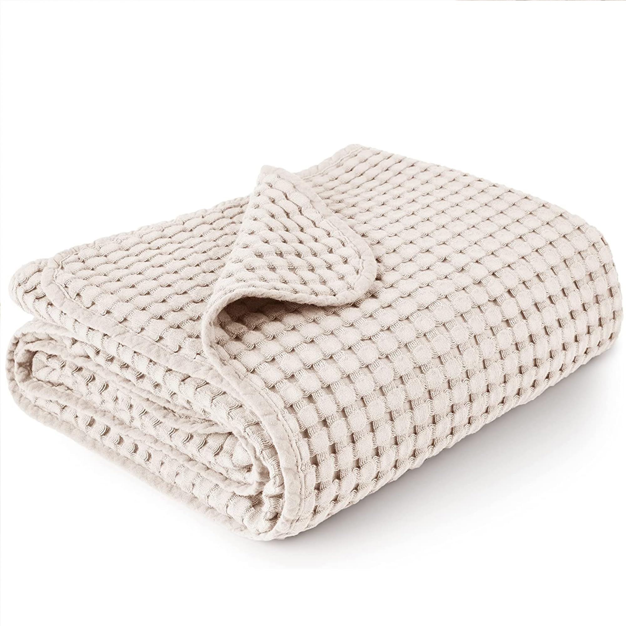 Konssy Babydecken aus Waffel, Decken für das Zimmer von Jungen und Mädchen, neutrale Puckdecken für Kleinkinder und Kinder (Hafer) (Hafer)