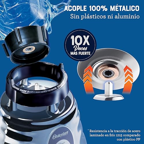 Miniatura 8 de Oster Mezclador de colmena retro cromado de 500 vatios 2 velocidades con tarro de vidrio de 5 tazas