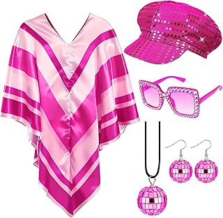 5 Pcs 70s Fancy Dress Set for Women, Disco Costume Accessories with Abba...