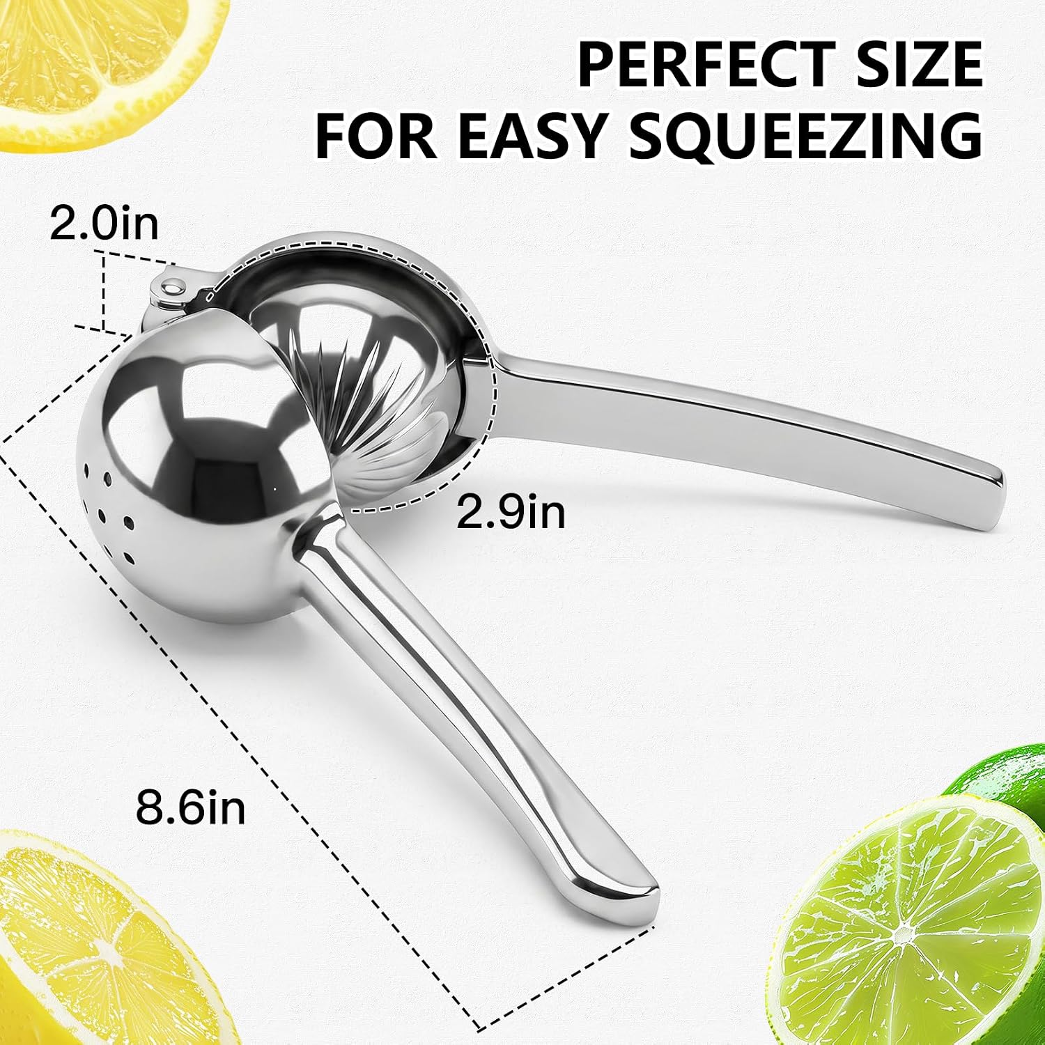 Stainless Steel Lemon Squeezer, Heavy Duty Citrus Juicer