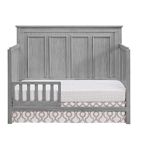 Miniatura 2 de Oxford Baby Bennett - Kit de conversión de riel de protección de cuna a cama infantil, gris rústico, certificado Green Guard Gold