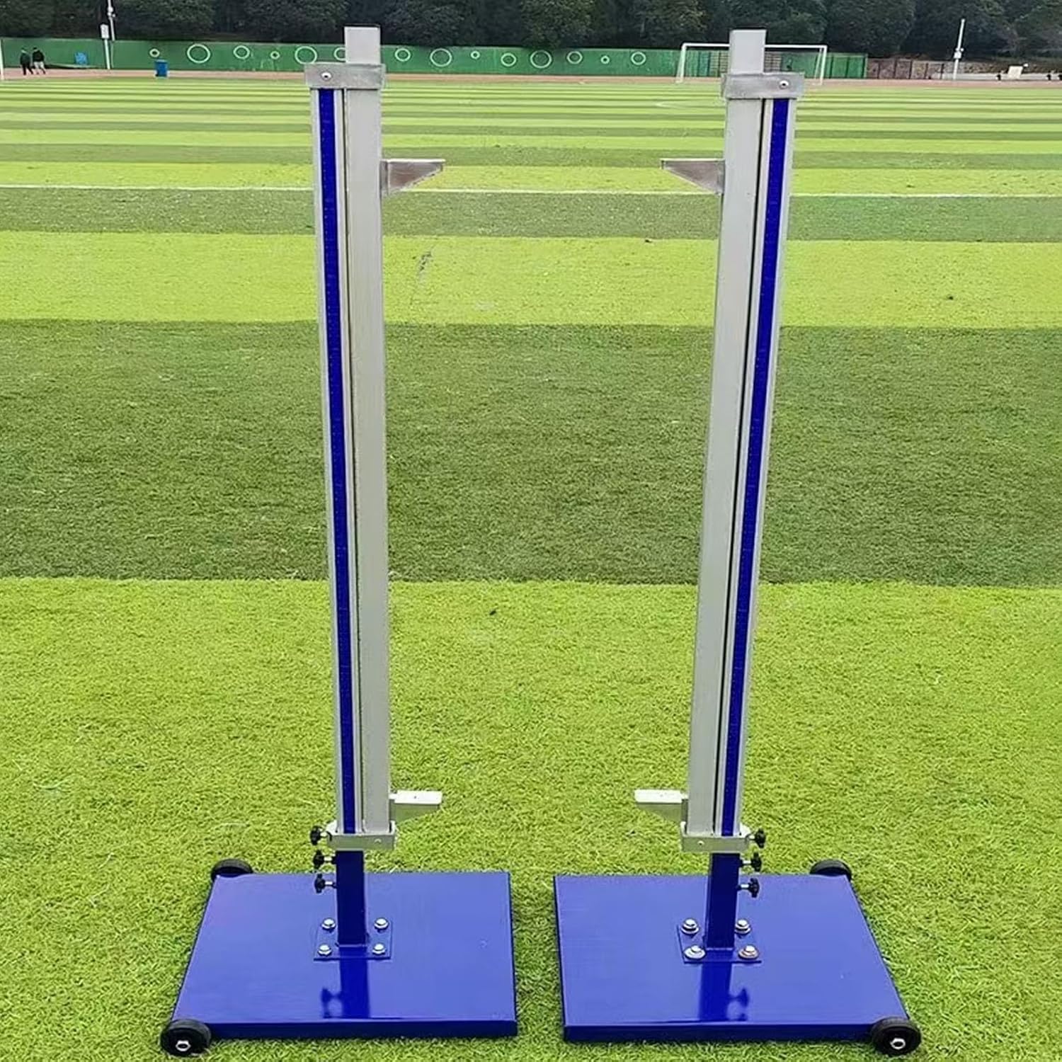 Portable Aluminum Track and Field High Jump Standards Movable Athletics Competition High Jump Standard Height Adjustable for Competition,Training and School Sports