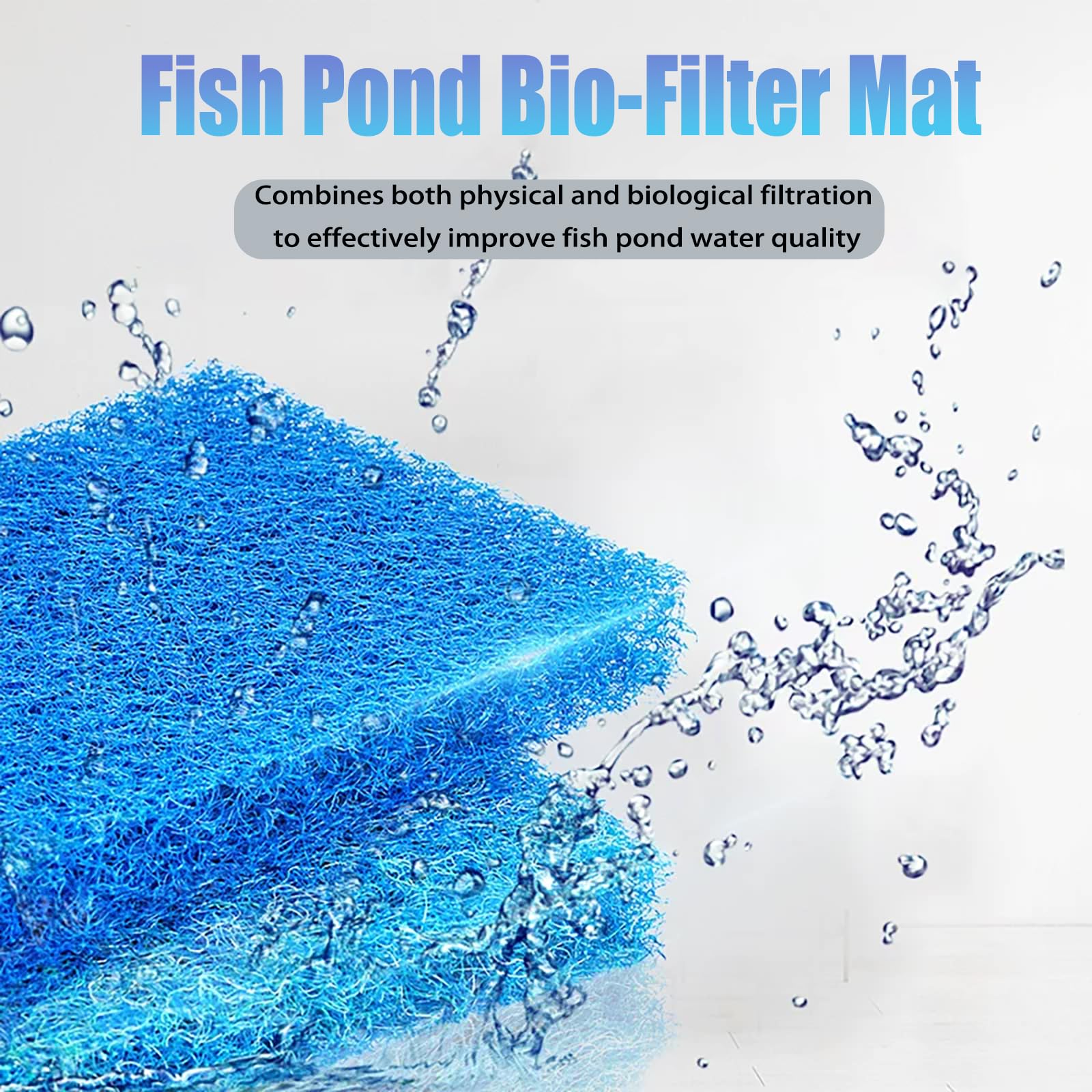 Algodón filtrante japonés, material de filtro para estanques, 4 cm de grosor, azul, paquete de 10. Adecuado para estanques de koi, acuarios y sistemas de filtración de agua.(Size:WHT-50*100cm-10pack)