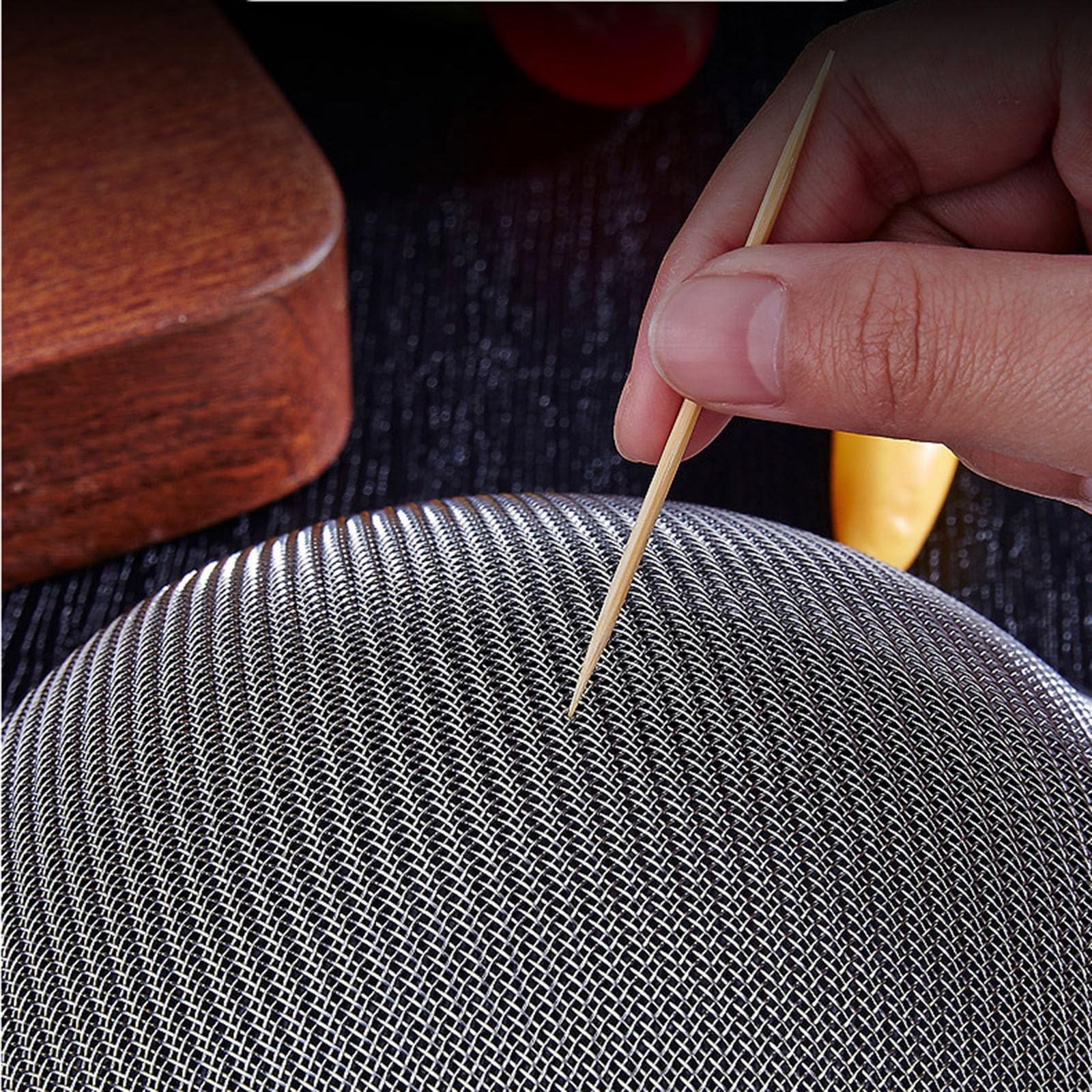 Cuchara coladora de acero inoxidable, cuchara de malla fina, colador de malla fina, colador de acero inoxidable, cuchara de freidora, colador de harina de cocina (30,5 cm)