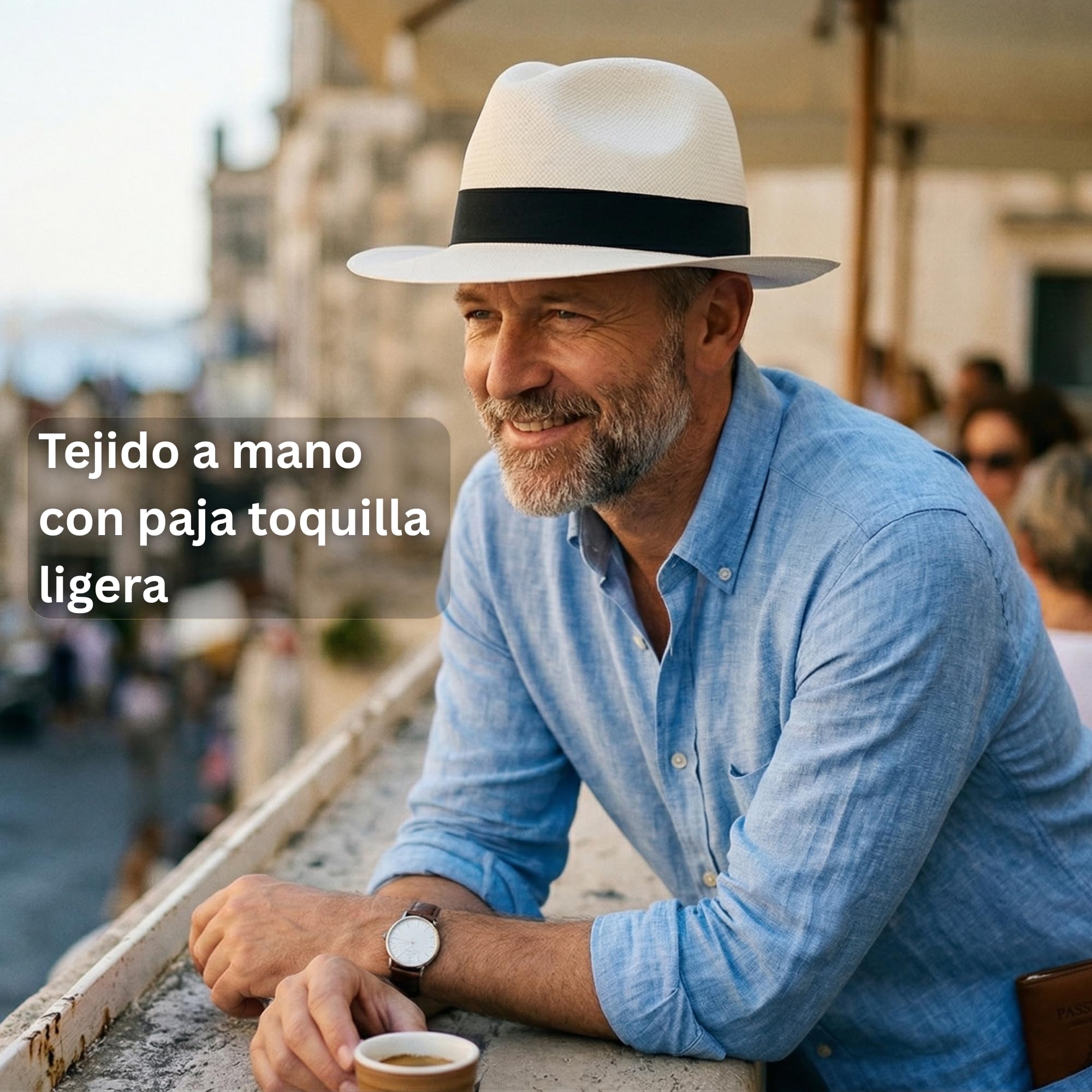 Tumia LAC - Sombrero de Panamá auténtico Tradicional Plegable - Hecho a Mano en Ecuador - Enrollable