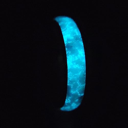 Miniatura 2 de CORE CARBON RINGS - Mens or Women's Wedding Band - Carbon Fiber Ring with Pearl White Opal Inlay, High Gloss Finish, Black Carbon Fiber Band,