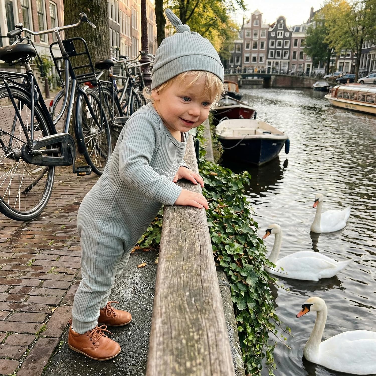 allshope Newborn Baby Boy Fall Outfit Romper Lil Bro Embroidery Long Sleeve Jumpsuit Bodysuit Infant Winter Clothes - Image 4