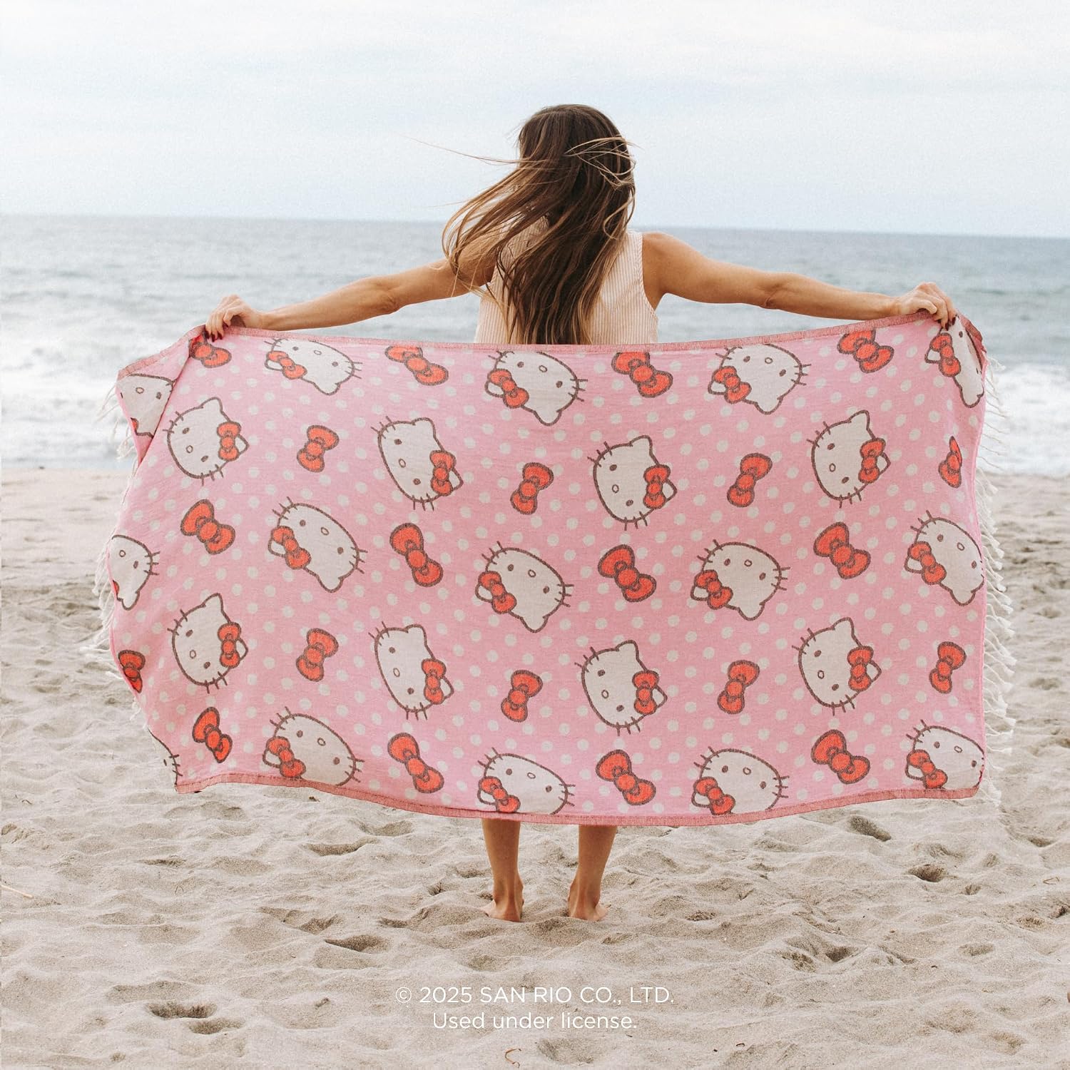 Sand Cloud x Hello Kitty, Turkish Beach Towel - Sand Free - 100% Organic Turkish Cotton Yarn - Quick Dry Towel for Beach, Picnic Blanket or Throw - As Seen on Shark Tank - Dot