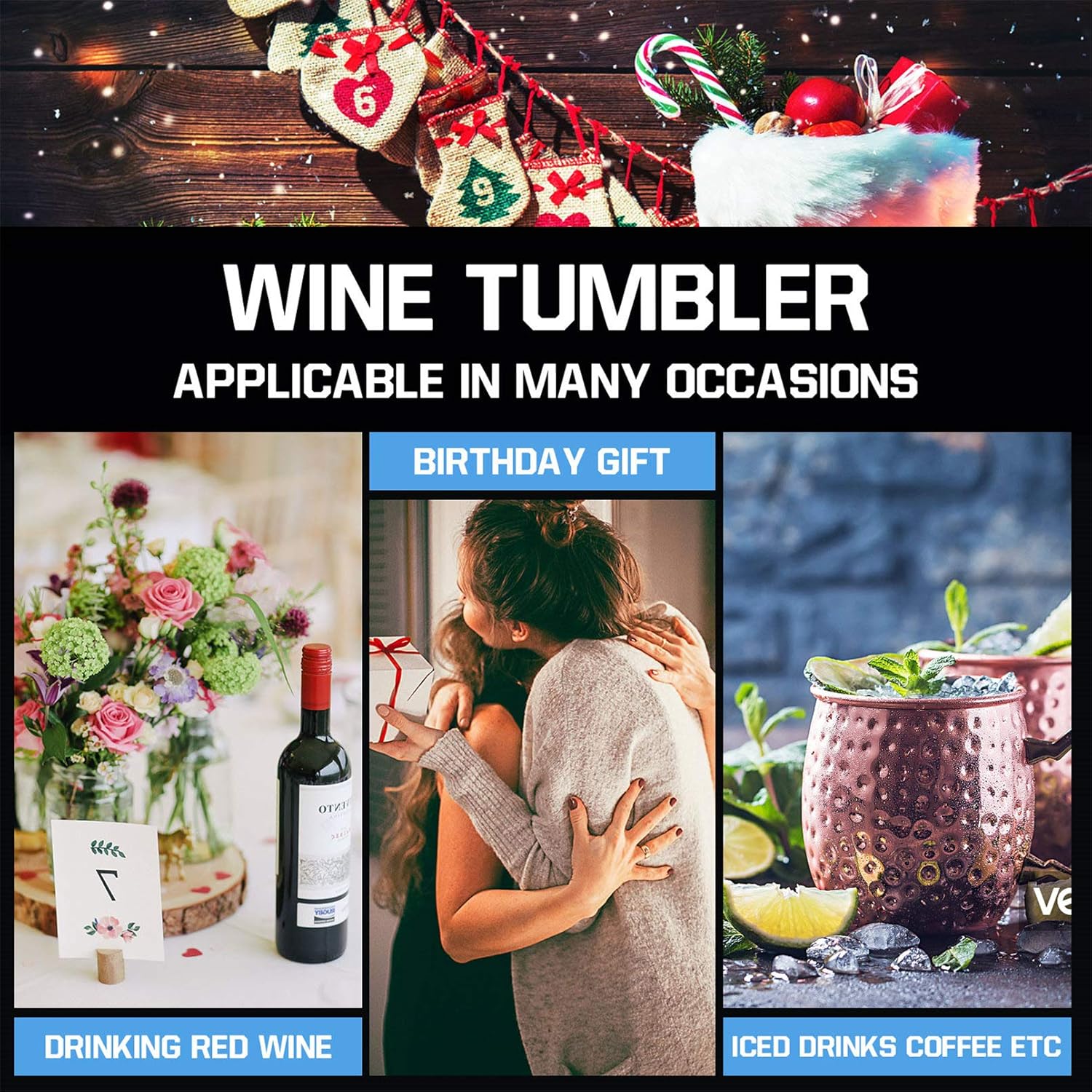 ❤ Crаzу Dеаlѕ Best Friend Gift for Women, Female Friends, BFF, 30th 40th 50th 60th Friendship Birthday - 12 oz Wine Tumbler Cup, Glitter Mermaid