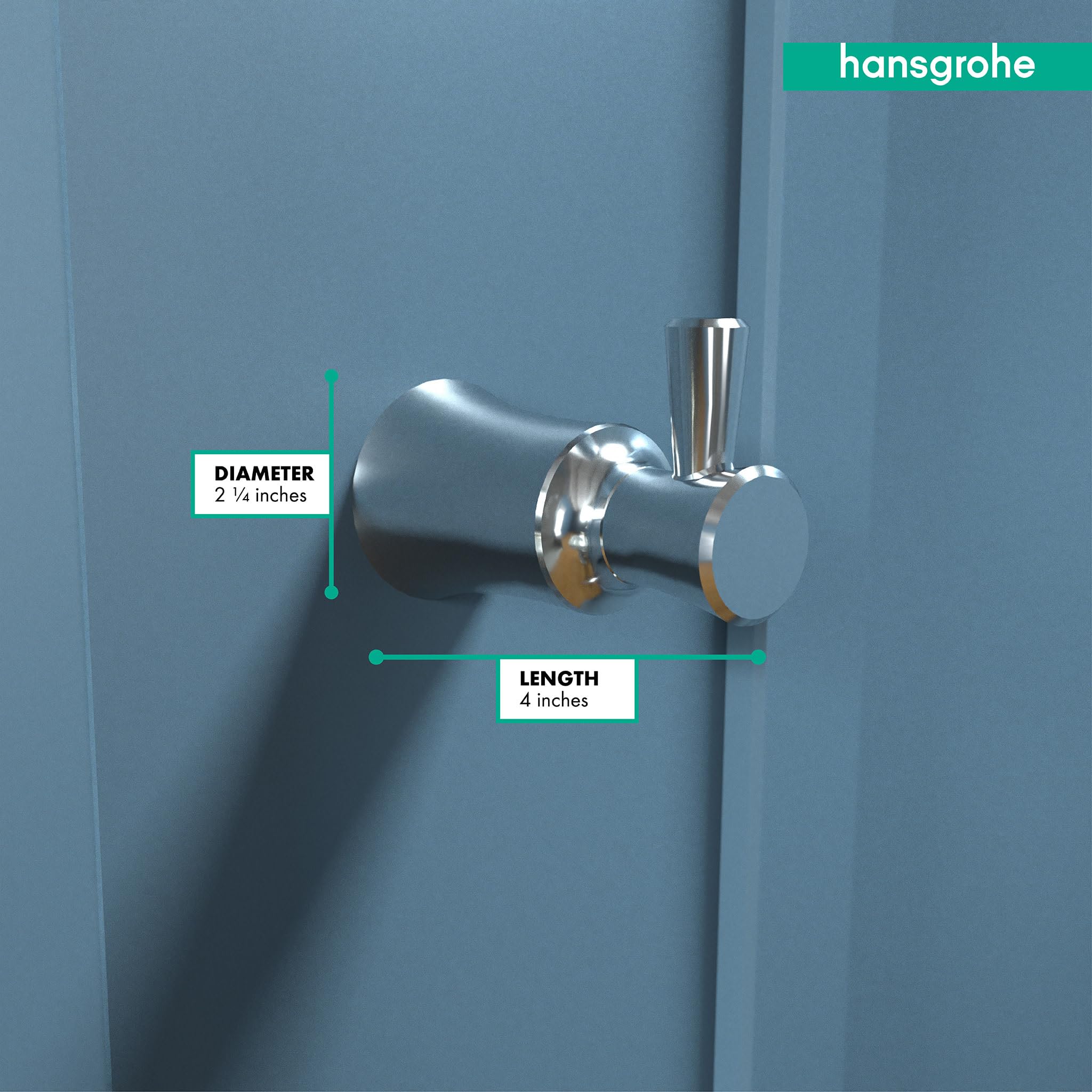 Hansgrohe Hook 2-inch Single Hook in Chrome, 04788000, 2.25-Inches Wide - Image 4