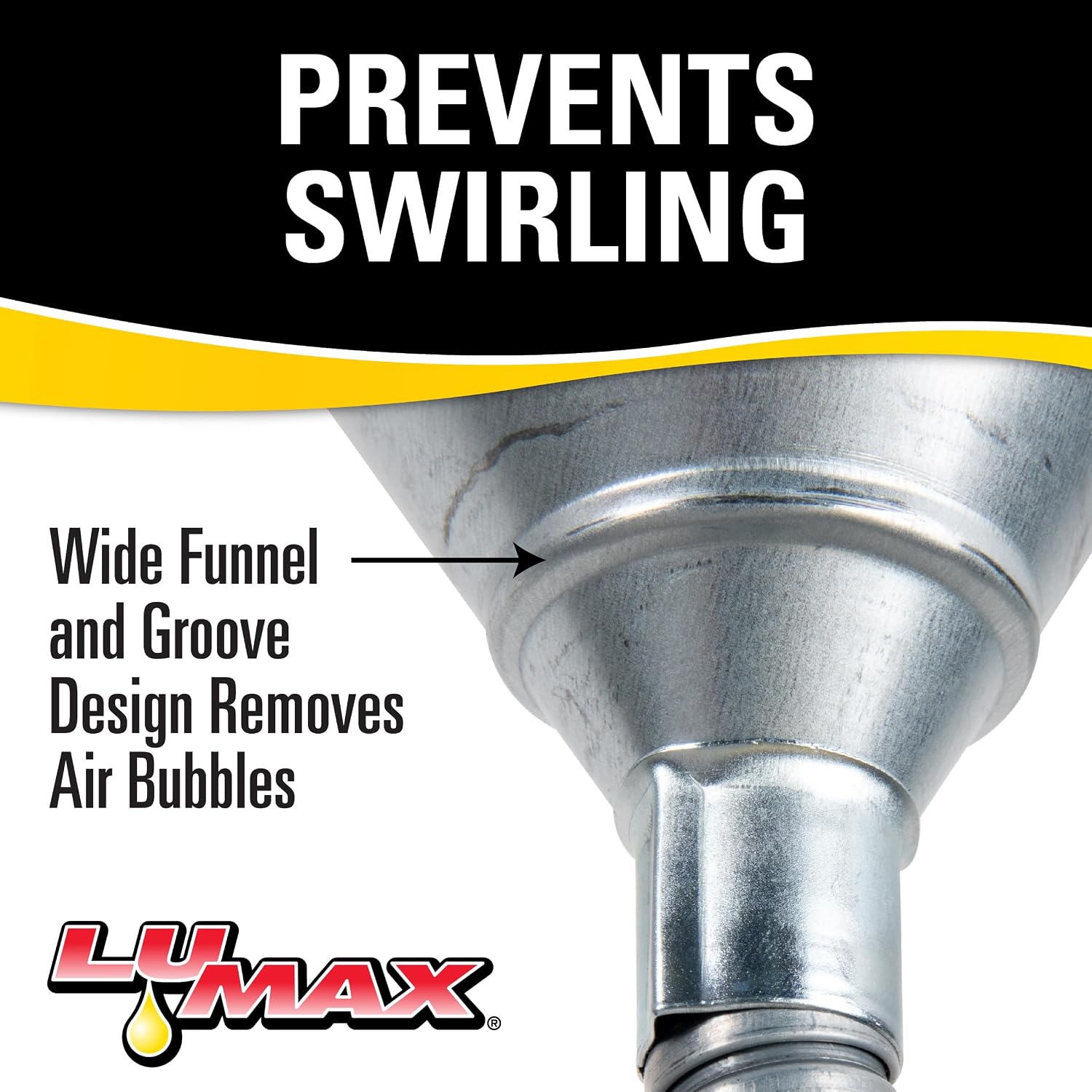 Lumax LX-1704 Heavy Duty Galvanized Steel Funnel with 12" Flexible Metal Spout & Fine Mesh Strainer; 6" Diameter, 1.5 Qt Capacity, All-Purpose Oil, Transmission Fluid & Automotive Funnel