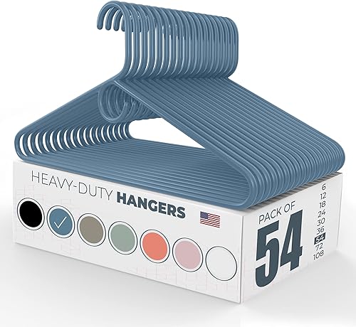 Miniatura 54 de Perchas de ropa resistentes fabricadas en Estados Unidos, paquetes a granel disponibles, plástico fuerte, perchas para chaquetas y abrigos