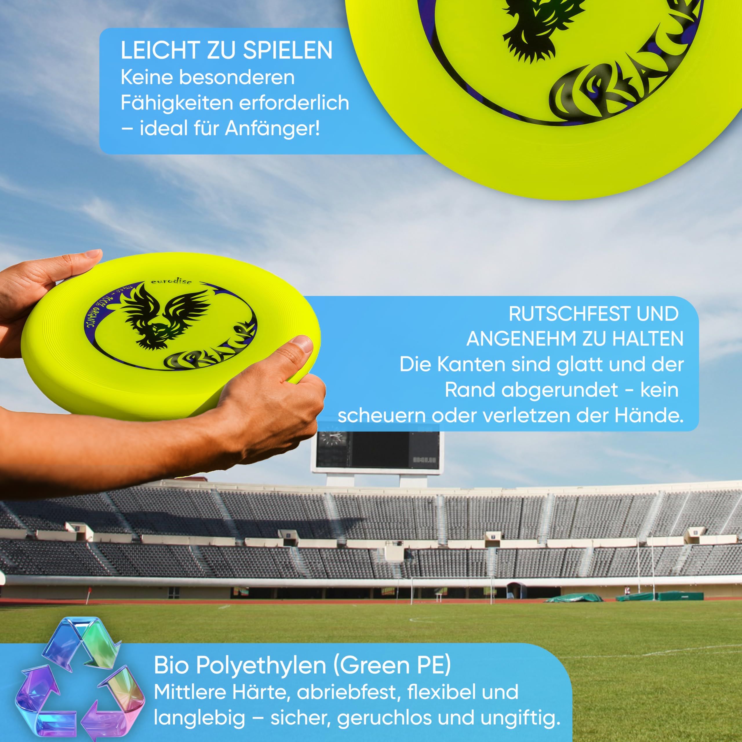 eurodisc 175 g 4.0 płyta Ultimate Compition 100% materiał organiczny stworzenie żółta