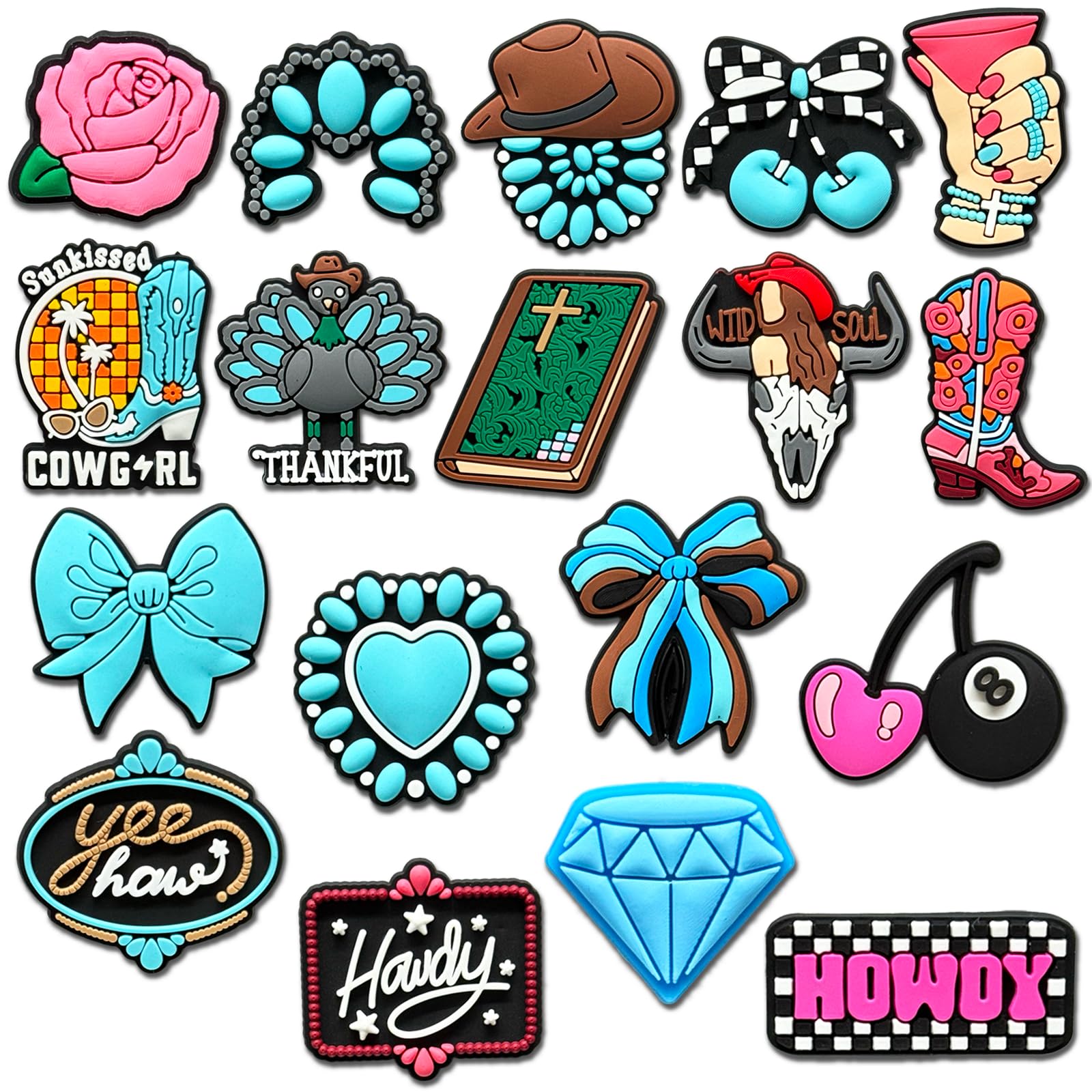 Avocado Game BLM Shoes Charms Decoration, Puerto Rico Butterfly Jesus Cowboy Cute Shoe Charms for Croc Clog Sandals