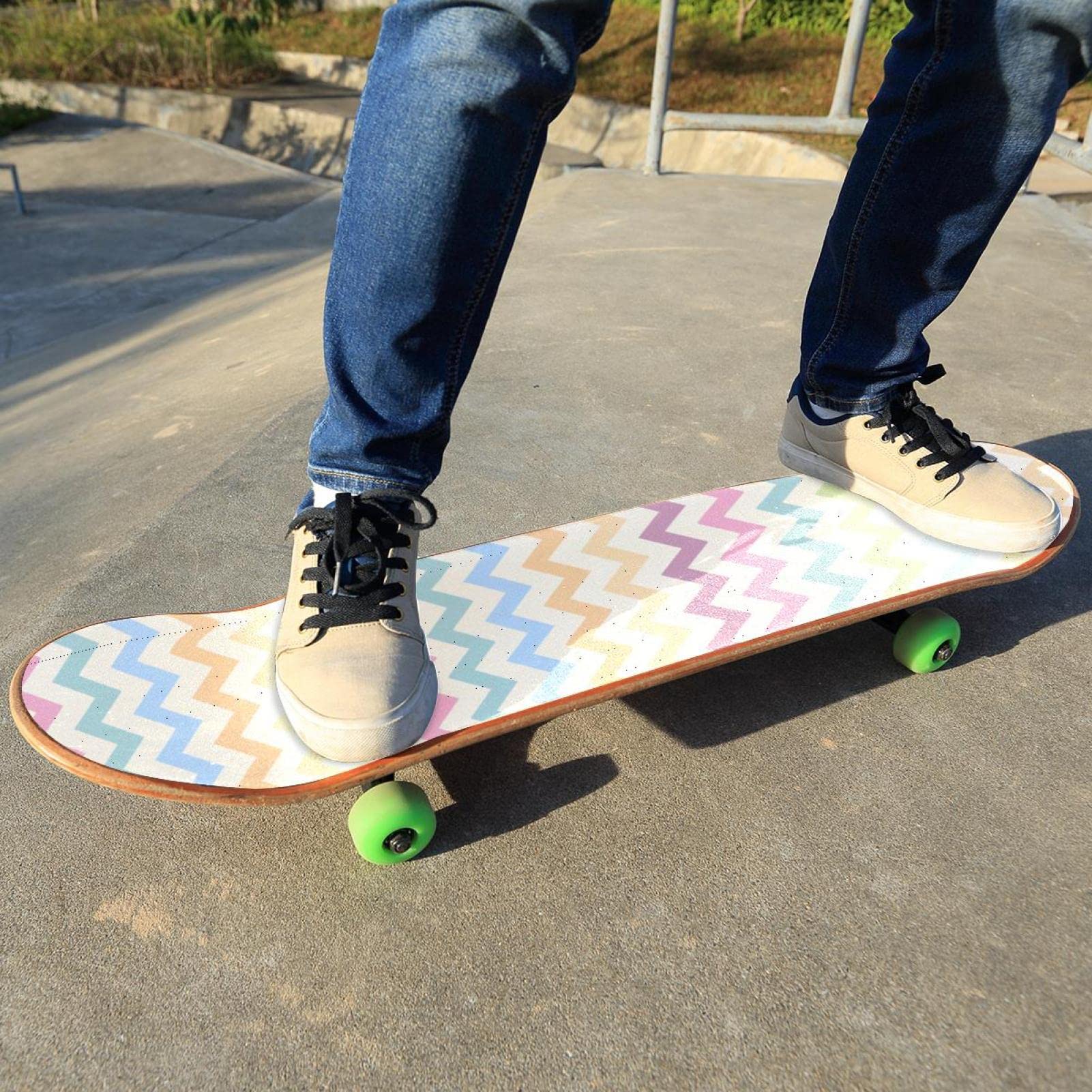 Lot de 2 feuilles de papier abrasif texturé coloré pour planche de skateboard et longboard