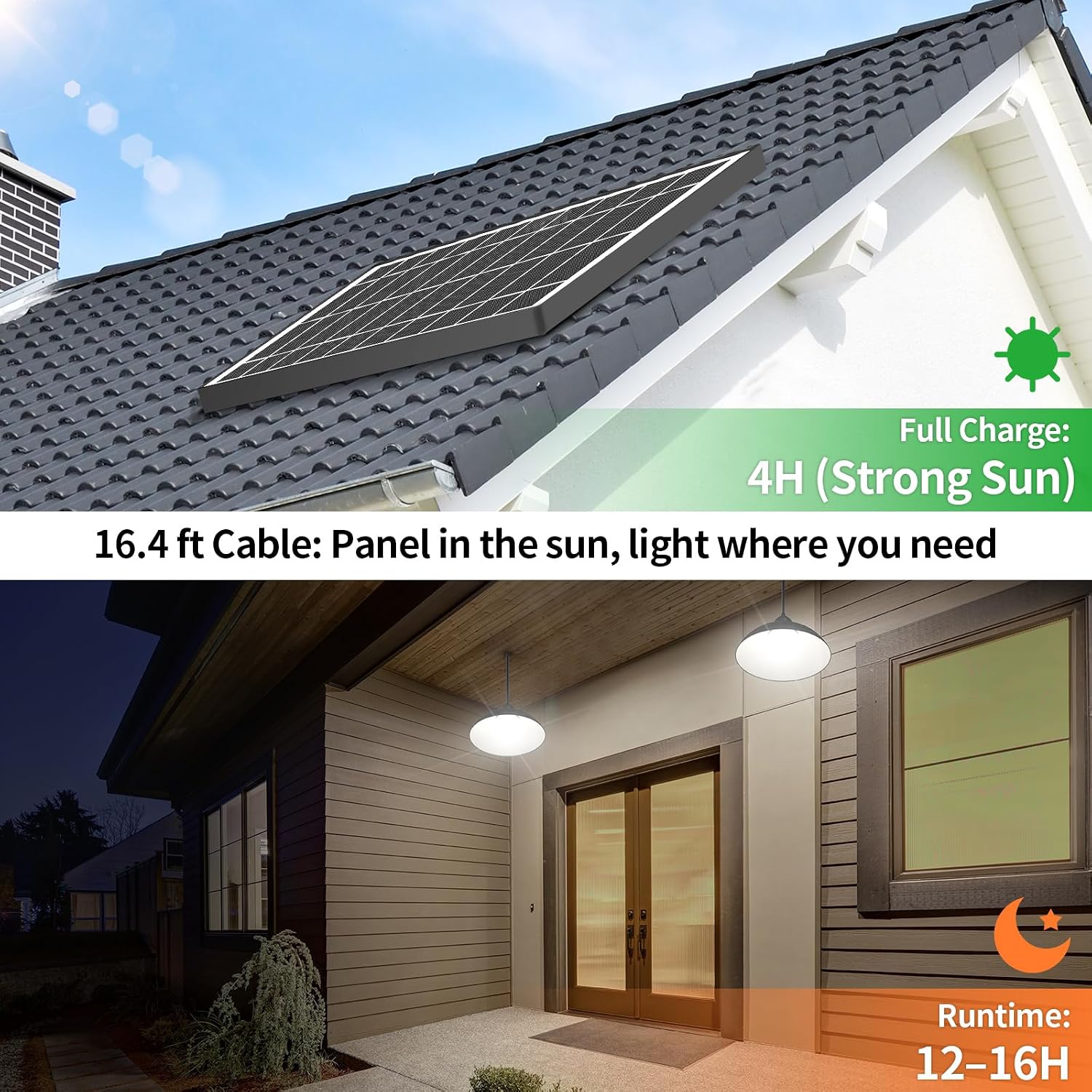 Solar Pendant Lights IP65 Weatherproof Dusk to Dawn Solar Shed Lamp with Remote Controller for Outdoor Gazebo Barn Chicken Coop Bullpen Pig Pen Stables Tents