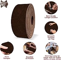 Vista 3 de ELW 9-10 oz (0.142-0.157 in) Latigo - Correas y tiras de cuero para cinturón, tamaño: 0.5 x 84 pulgadas (0.5 x 83.9 in) marrón cuero de vaca
