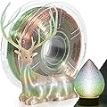 IEMAI PETG Filament 1.75mm 1kg, Transparent Glitterato Rainbow PETG Filament for 3D Printer, Dimensional Accuracy +/- 0.03mm