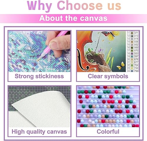 Miniatura 5 de Kit de pintura de diamantes 5D por números animales, arte de diamante, mariposa, violín, bordado de cristal, punto de cruz, decoración de pared, 16