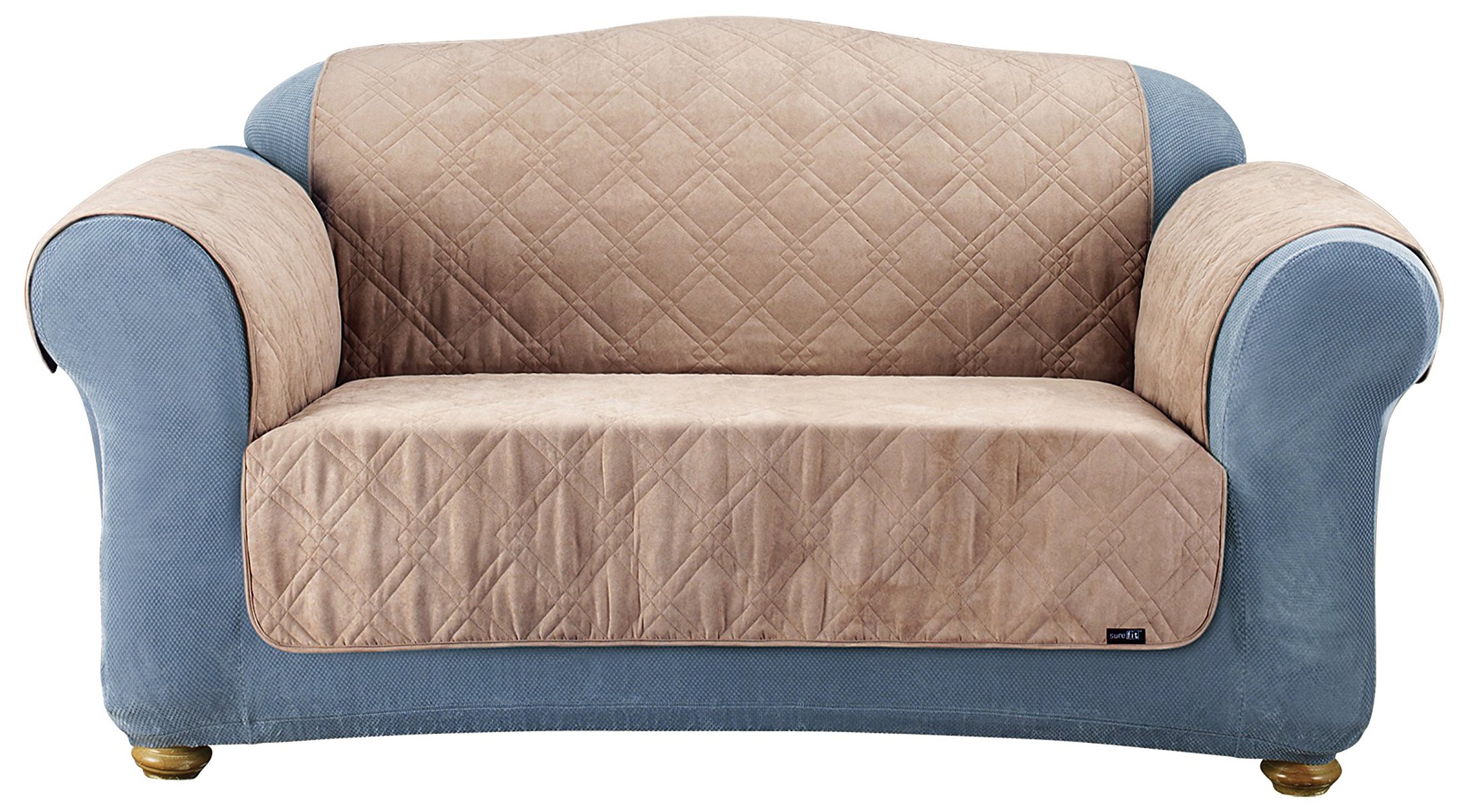 SureFit Quilted Loveseat Pet Throw/Slipcover, Taupe
