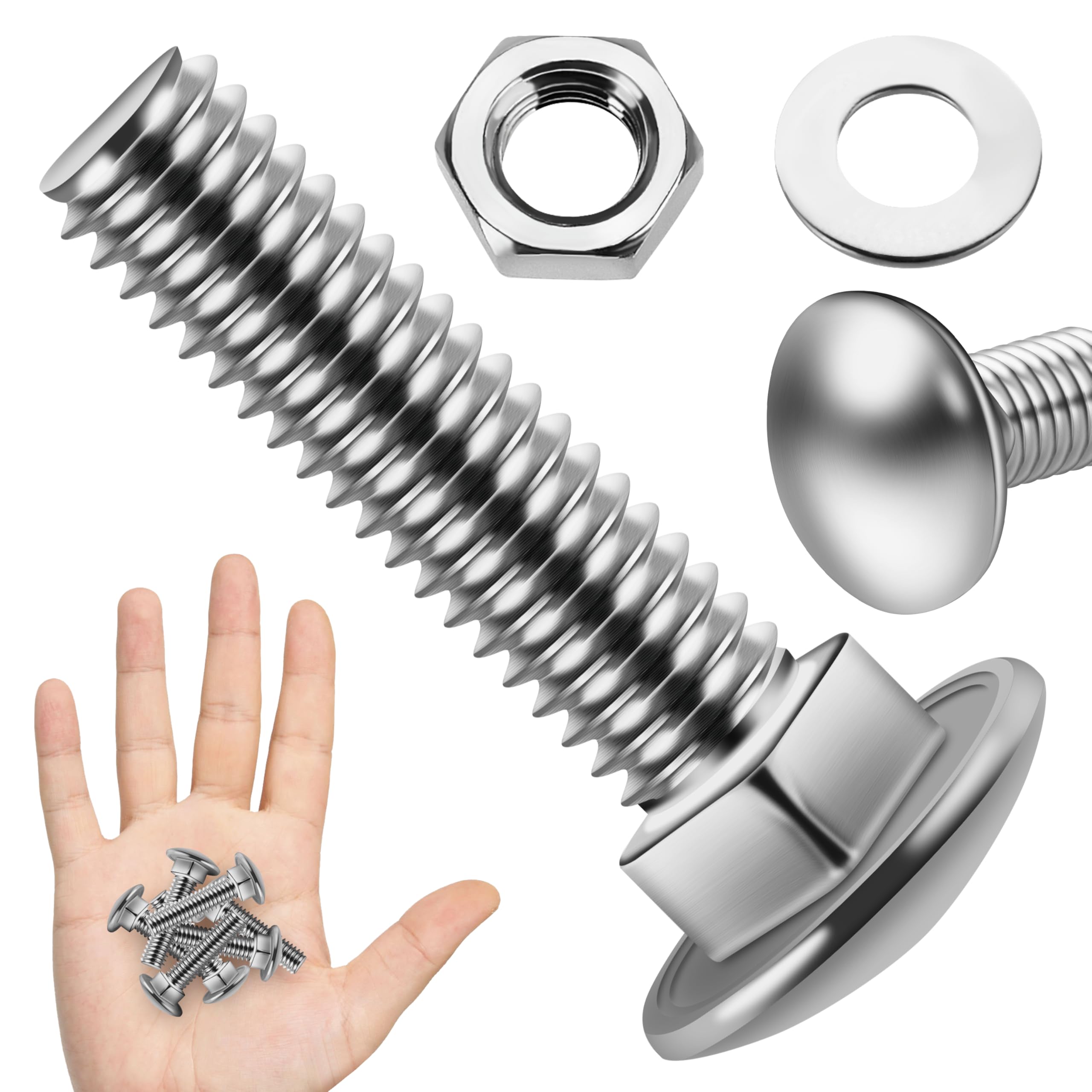 Stainless Steel Carriage Bolts - 20 Sets 1/4-20 -12