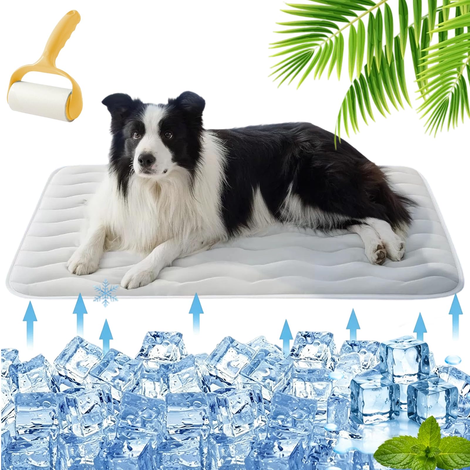 Breathable Washable Pet Cooling Mat, Dog Cooling Mat for Summer (Gray,XXL)