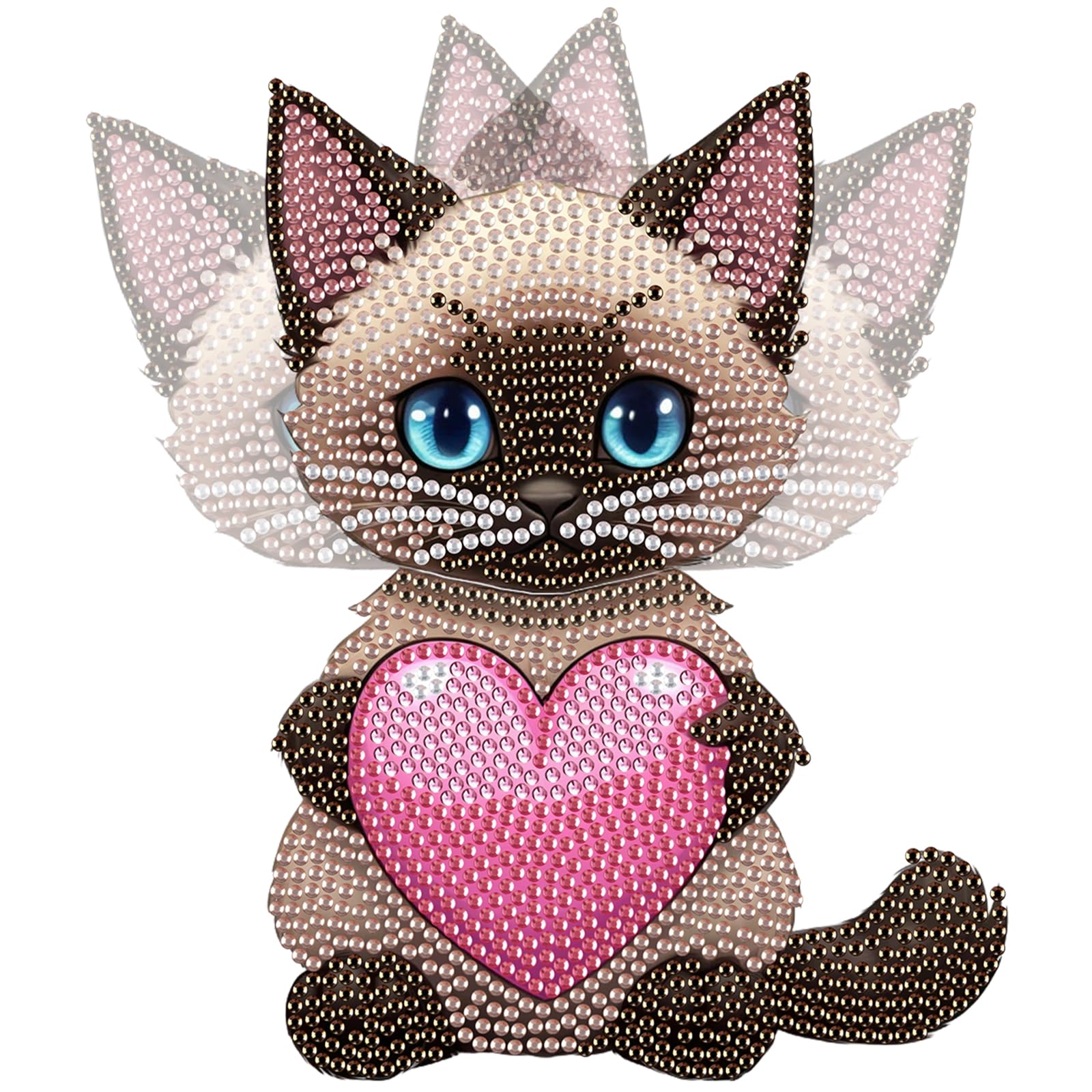 DIY 5D Diamond Art Painting Tabletop Ornament, Interactive Bobblehead Shaking Head Acrylic Decor with Special Shape Gems, Desk Craft Kit for Adults & Beginners(Shaking Head Cat)