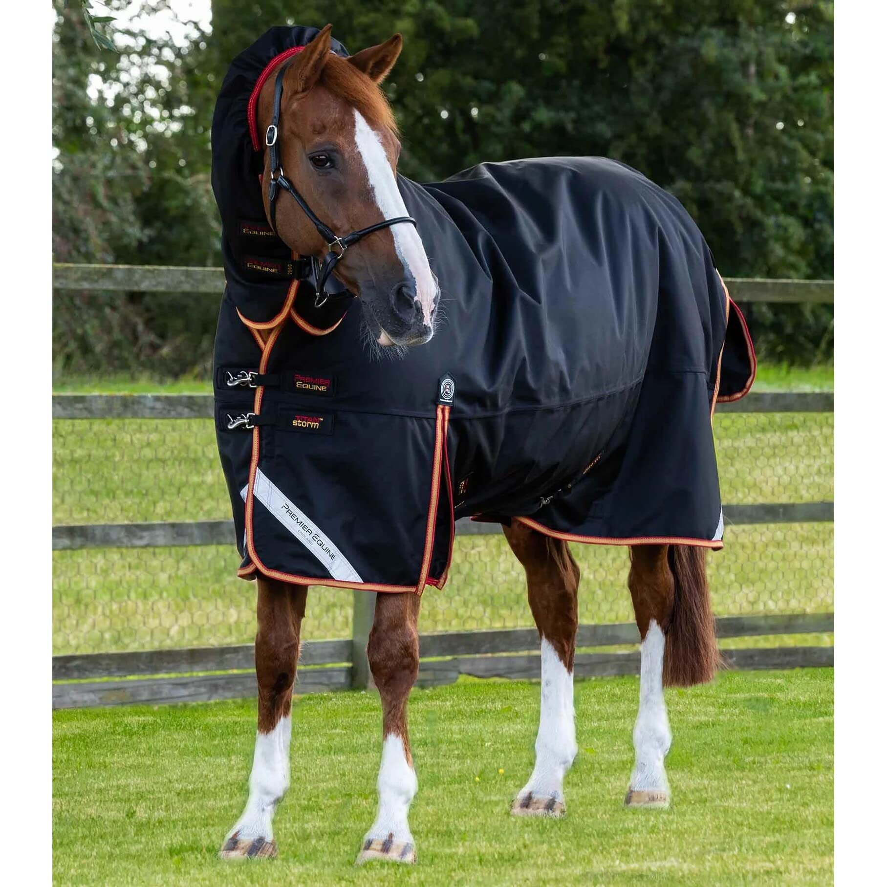 Premier Equine Manta de Exterior para Caballos con cubrecuello Titan Storm 450 g