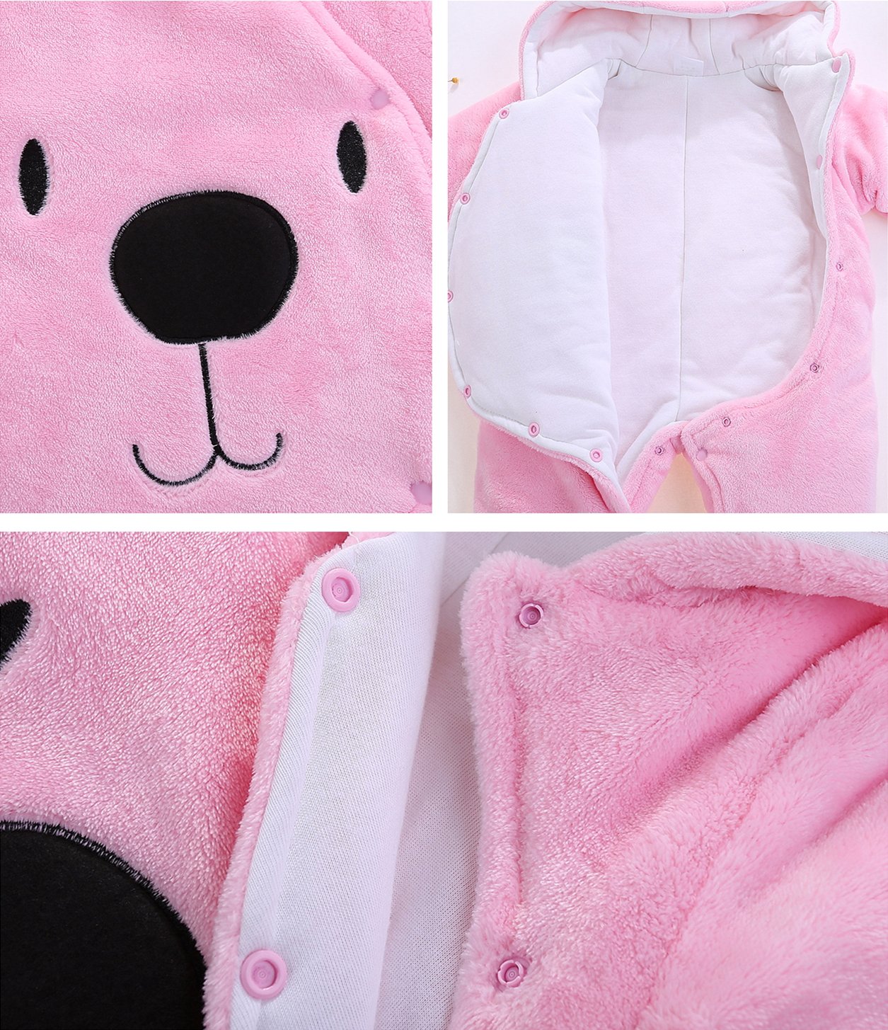 Morbuy Jumpsuit Bebé Unisexo Bebé Recién Nacido Franela Mameluco Invierno Ropa Una Pieza Pijamas Monos Caricatura Trajes