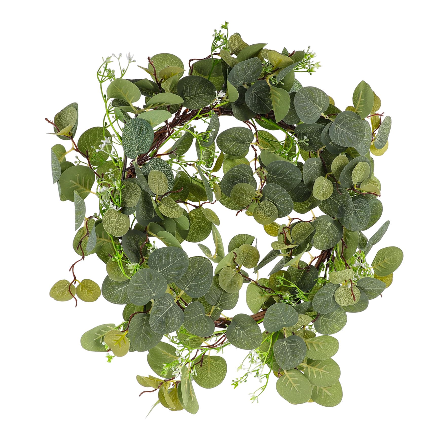 Guirnalda de Eucalipto Artificial Resistente y Realista Decoración Ligera para Puerta y Ventana Pequeña para Otoño y Verano Adorno Colgante Decorativo para Interiores y Exteriores