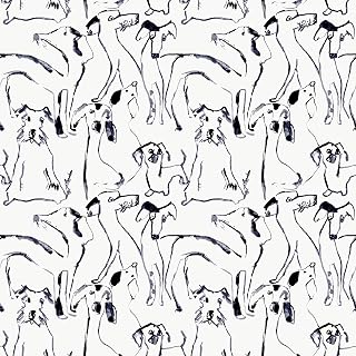 Surface Style - Peel and Stick Wallpaper, Contemporary Wallpaper for Bedroom, Dorm Room Essentials, Self Adhesive, Vinyl, 30.75 Sq Ft Coverage (Dog Doodle Collection, Ink)