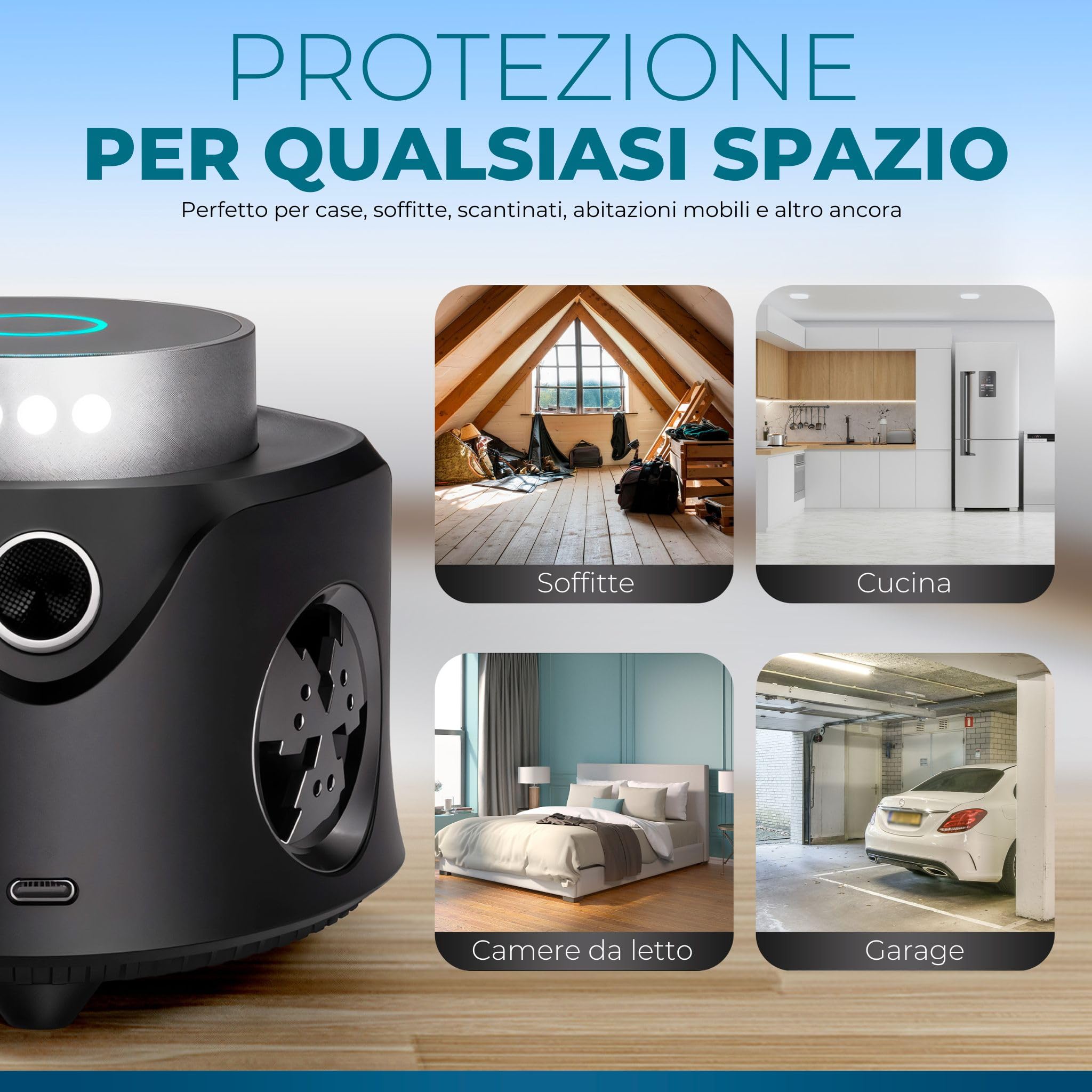 Ultrasuoni per Topi Repellente ad Ultrasuoni Dissuasore per Topi, Repellente per Topi ad ultrasuoni a 360° con telecomando, potente ultrasuono per topi e ratti, anti ragno, repellente per topi
