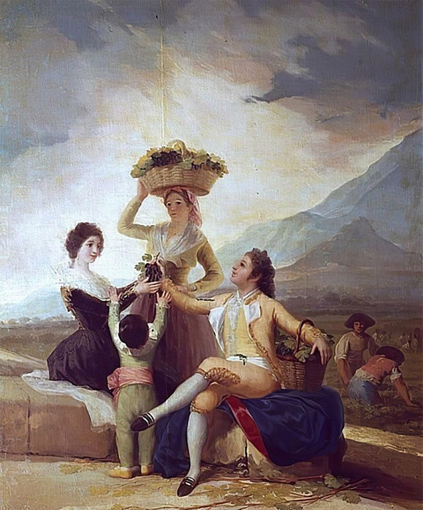 ARTXLXXBN Famous Art Print Poster Vintage Wall Art the Grape Harvest Autumn by Francisco De Goya Canvas Art Poster for Home Decor 60x90cm