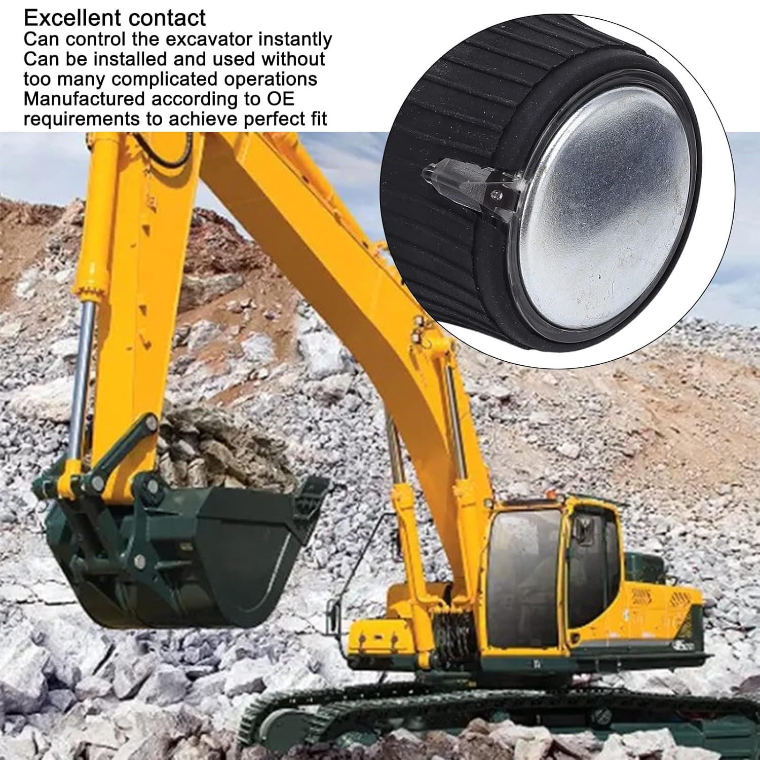 OEM Throttle Motor Knob Switch for Excavator Control, ABS Alloy Steel, High Sensitivity Replacement Part, 3-Pin IP67