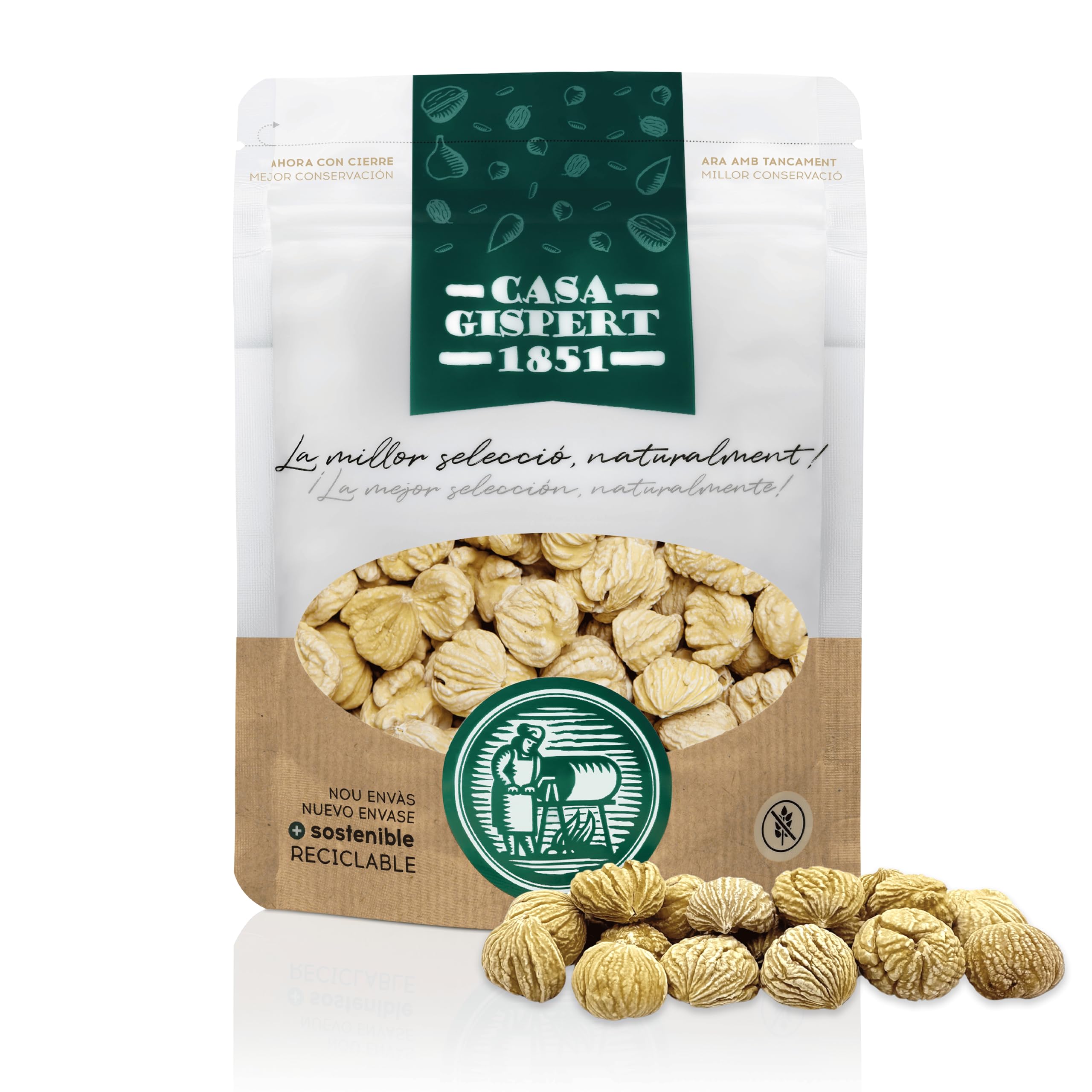 Casa Gispert - Castaña Pilonga Sin Piel - Sin Gluten, Vegano - 500 gr