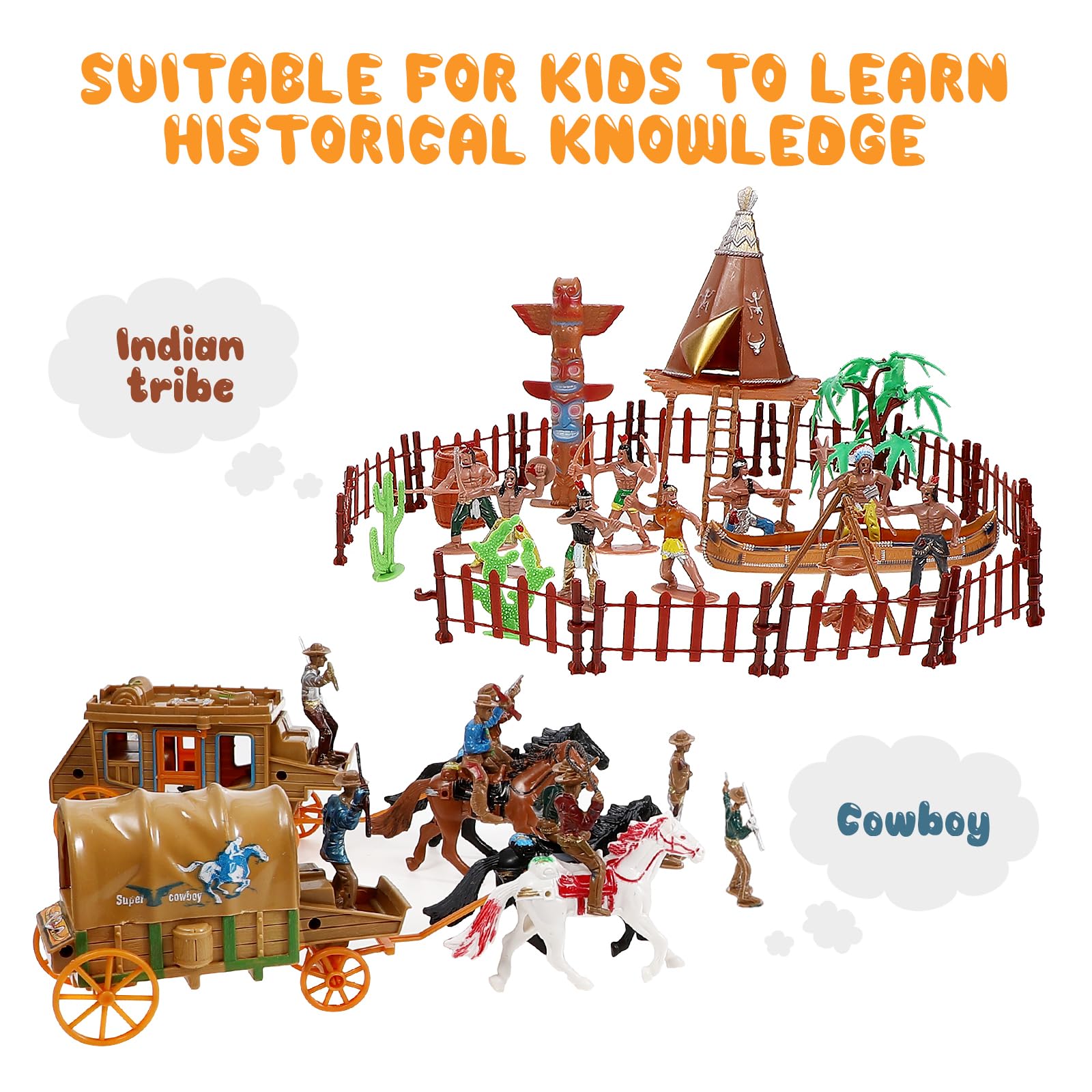 NUOBESTY Figure di Cowboy Ovest Modello di Figura di Nativo Americano Giocattoli di Soldati di Azione Indiani Gioco di Cowboy Occidentale per Bambini Giocattoli Educativi per