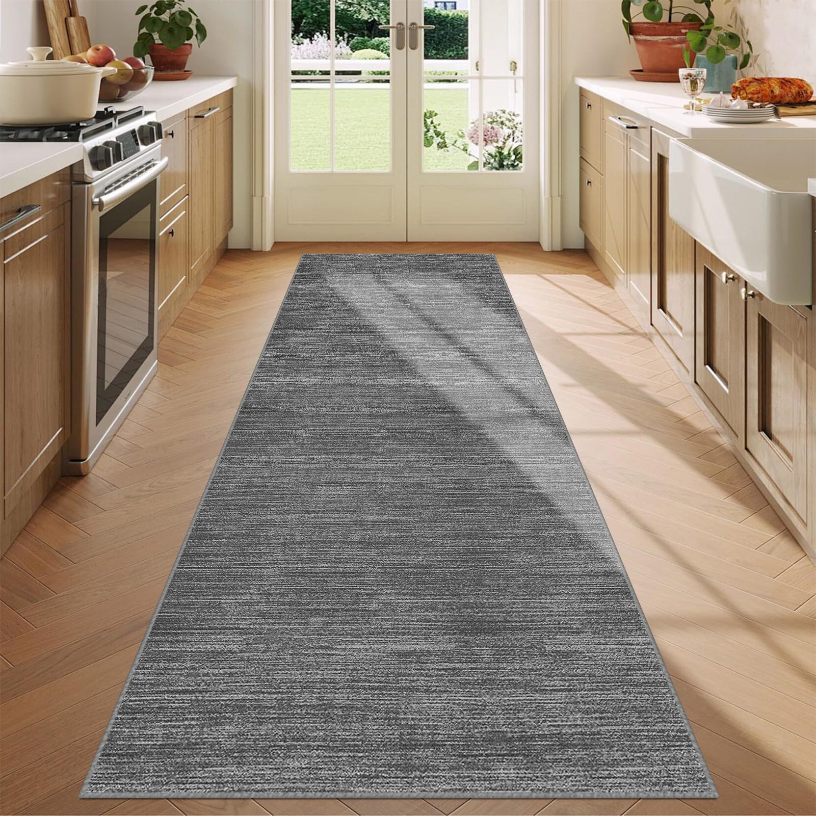 Laegnfho Very Long Hallway Hall Runner Carpet Runner Rug Non Slip Machine Washable Narrow Rugs Corridor Runners Heavy Duty Entrance Mat Kitchen Runners for Living Room Entryway Bedroom 50 x 300 cm
