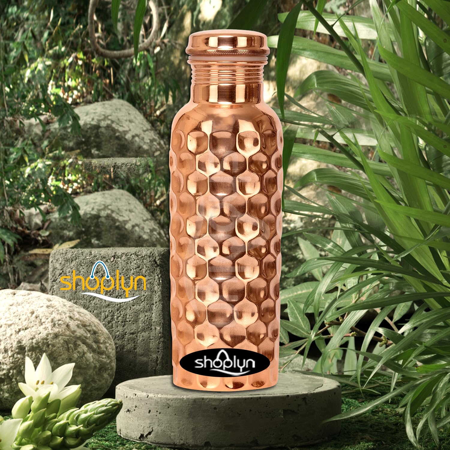 SHOPLYN Pure Diamond Copper Water Bottle Eco-Friendly Copper Bottle for Daily Hydration - 1 Liter Capacity | Leak-Proof & Durable | Ayurvedic Health Benefits | Handcrafted Design-1 (Diamond-1) (B0DG5PT2Q9) Amazon Price History, Amazon Price Tracker