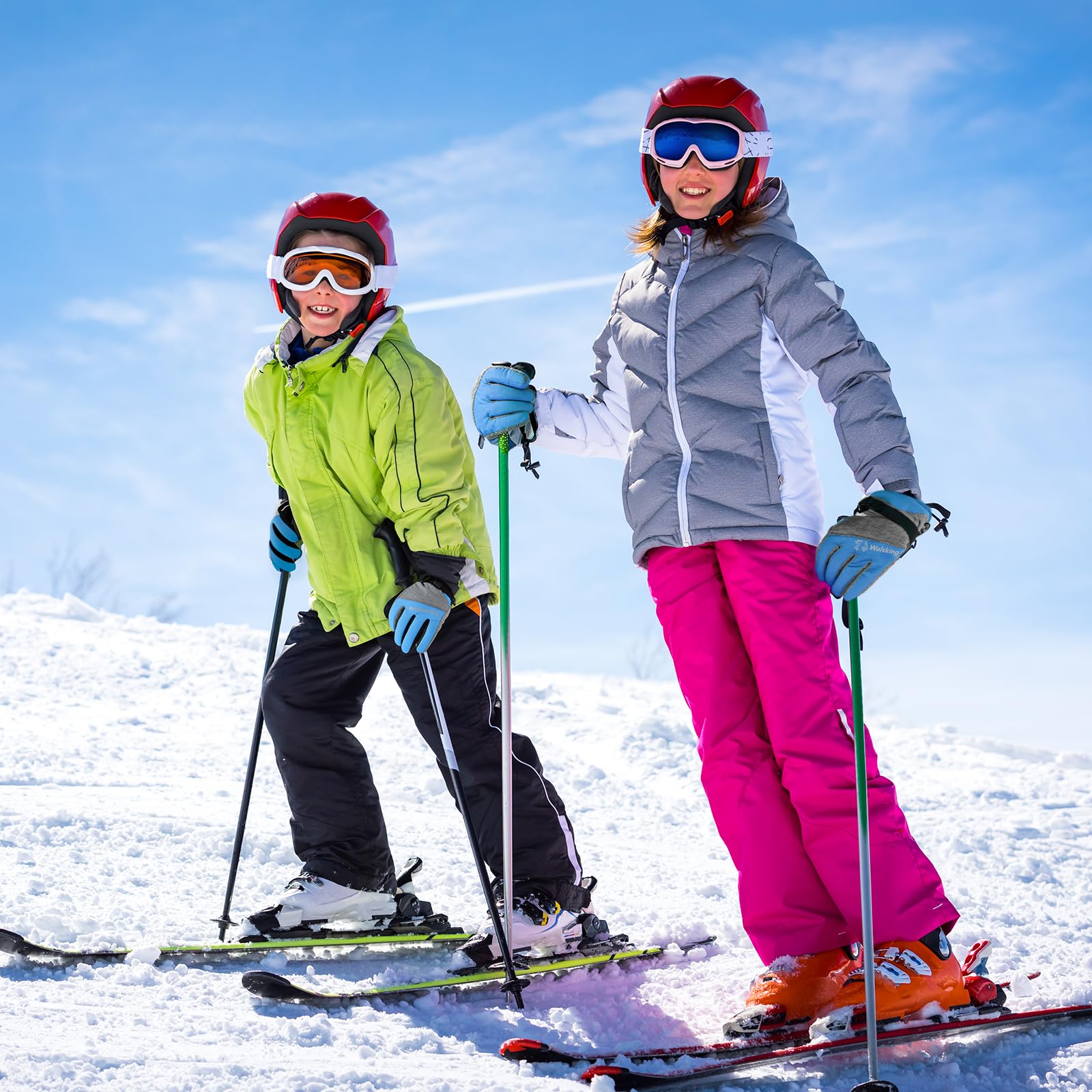 Guantes de nieve y esquí para niños, 3M Thinsulate, impermeables, para clima frío, guantes juveniles para esquí, snowboard, para niños y niñas